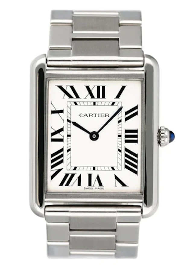 Cartier Tank Solo Large W5200014 Silver Dial Mens Watch Box Papers