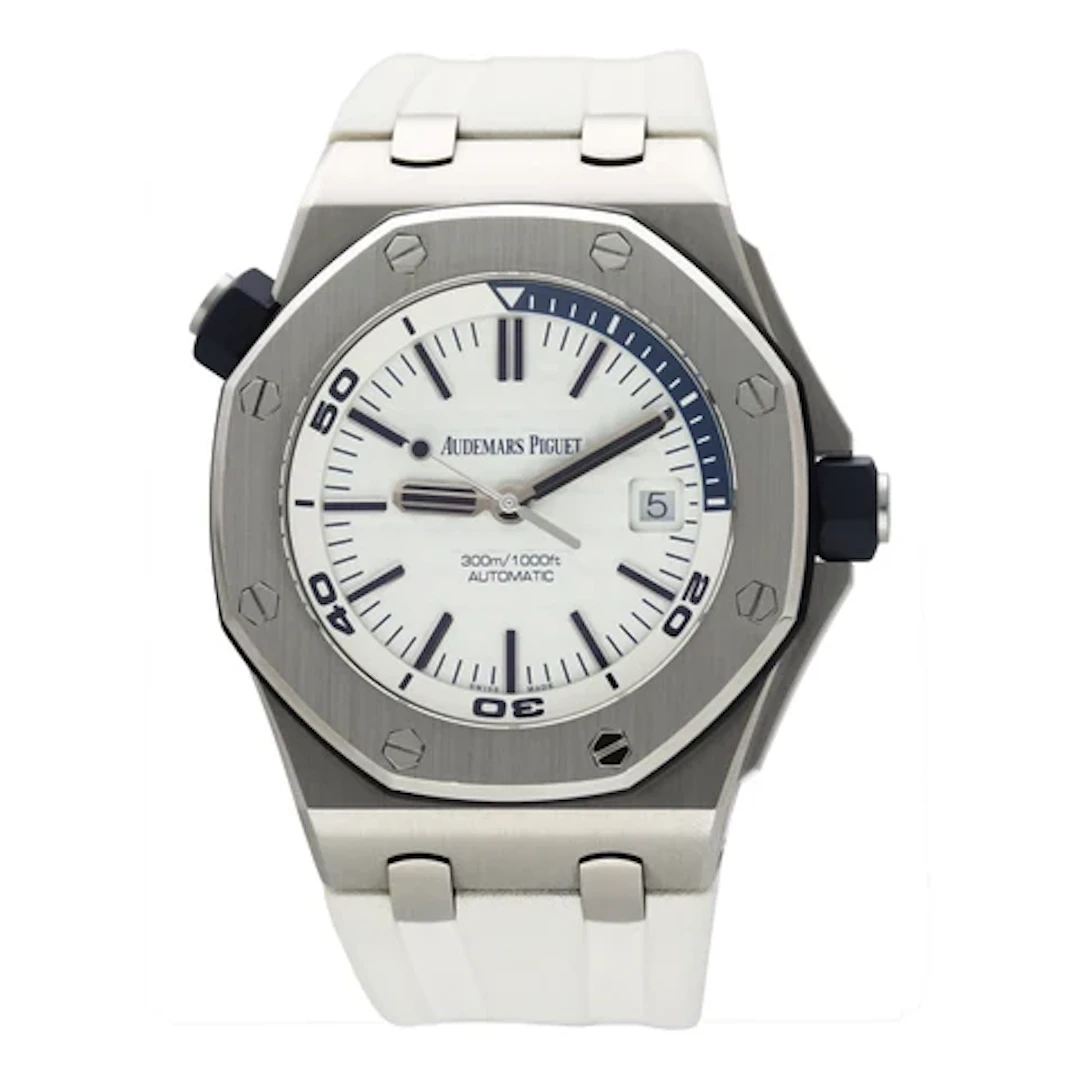 Audemars Piguet Royal Oak Offshore Diver 15710ST White Dial Mens Watch