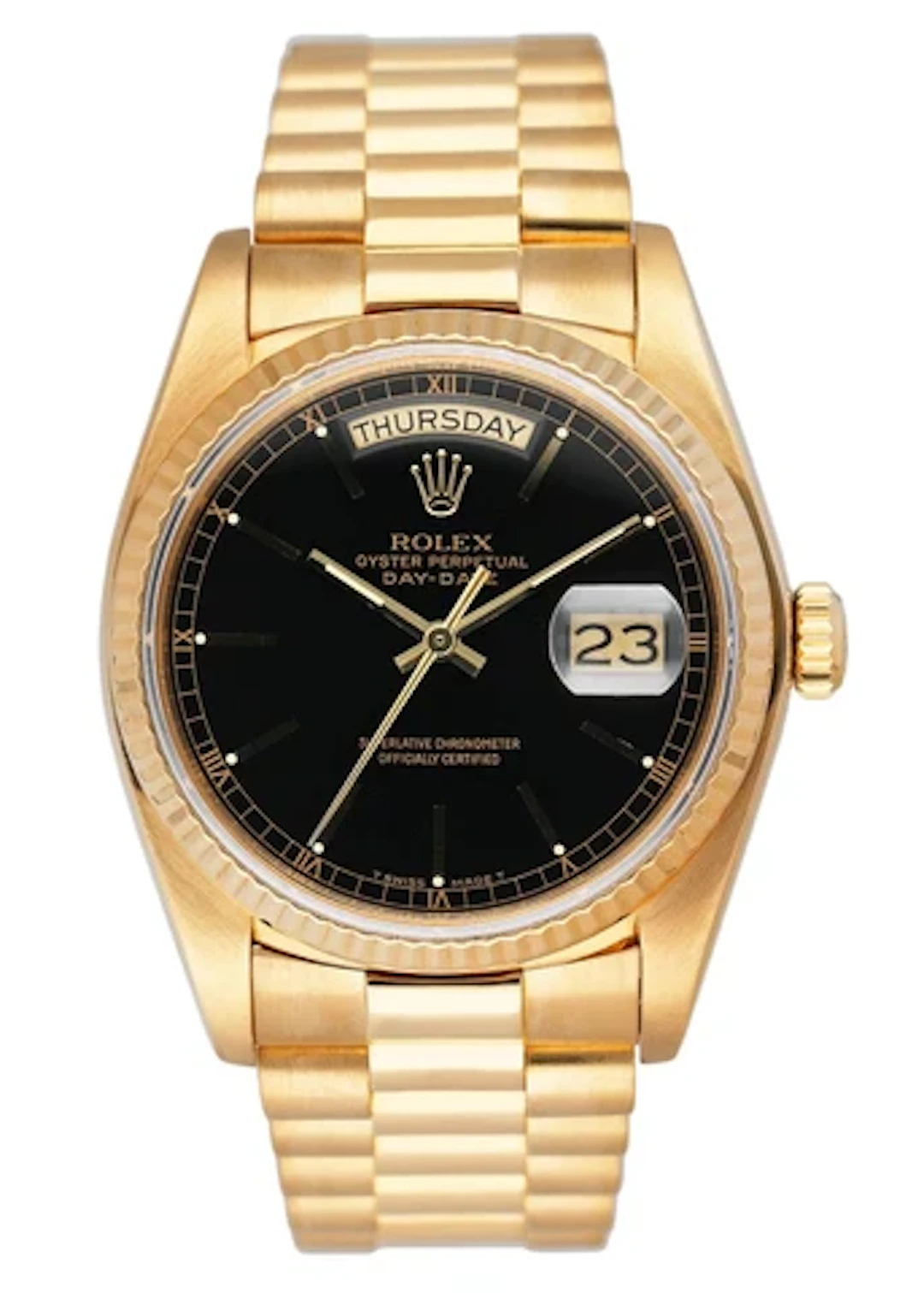 Rolex Day Date 18038 President 18K Yellow Gold Mens Watch
