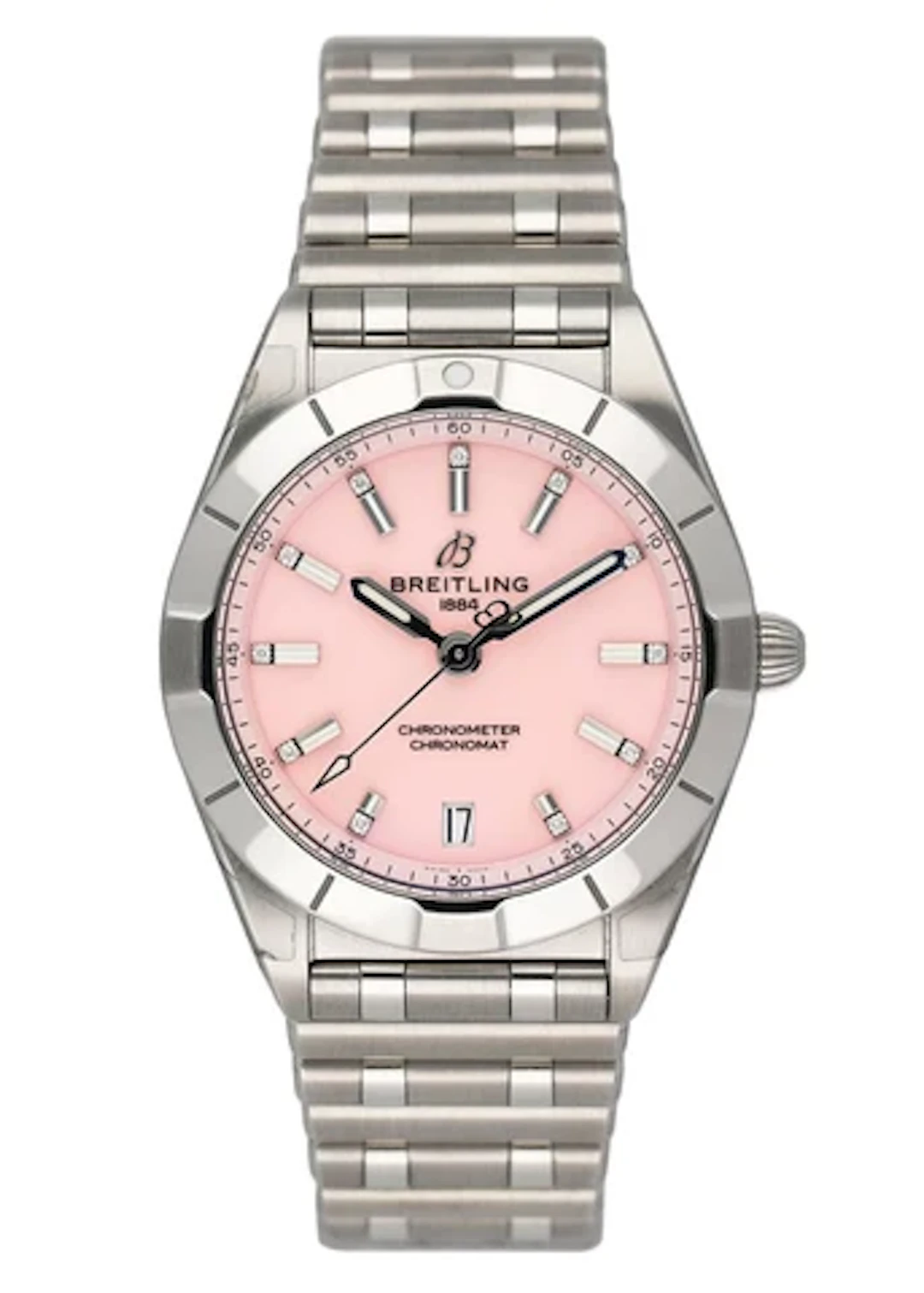 Breitling Chronomat 32 A77310 Pink Dial Ladies Watch Box Papers