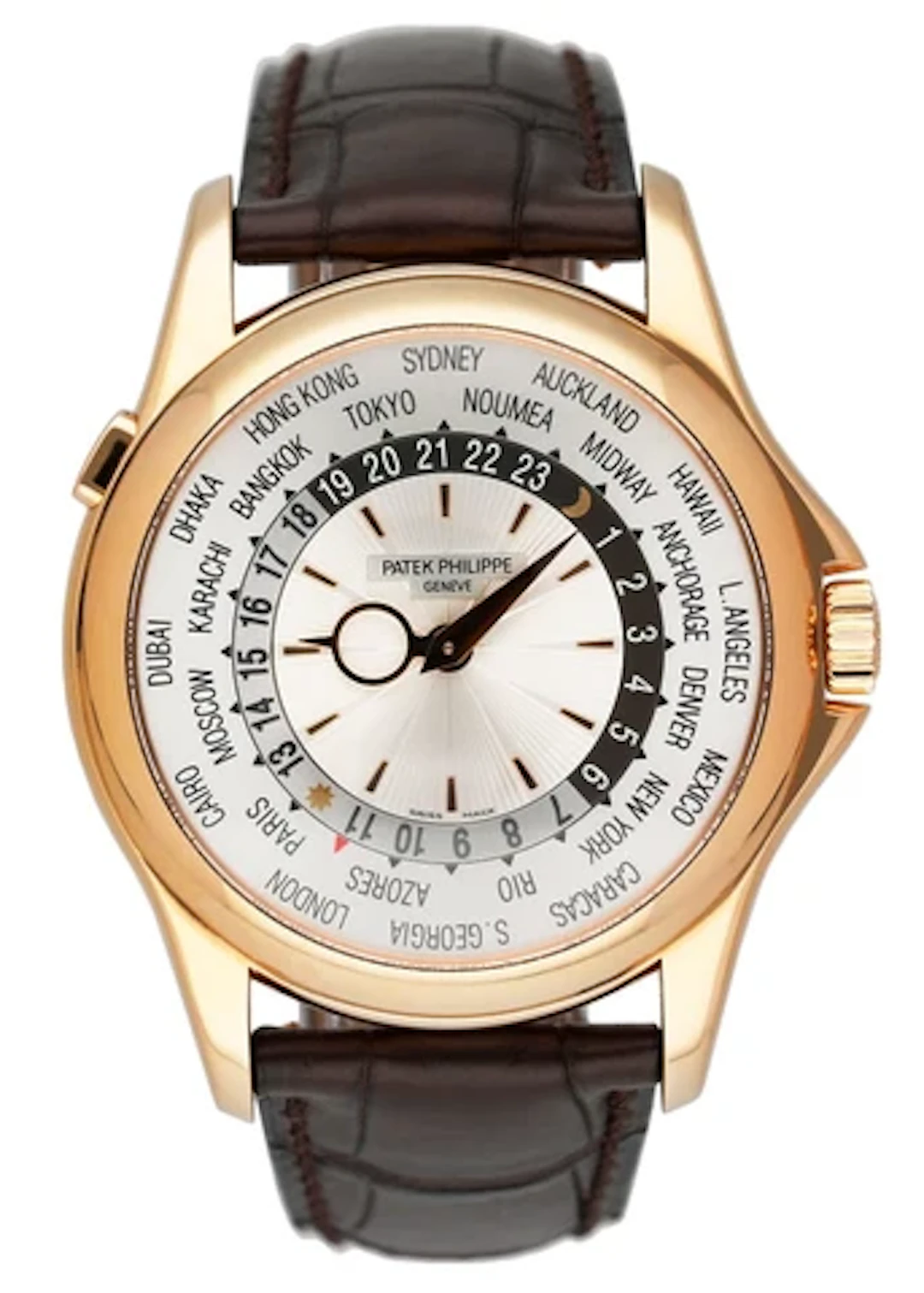 Patek Philippe World Time 5130R 18K Rose Gold Mens Watch