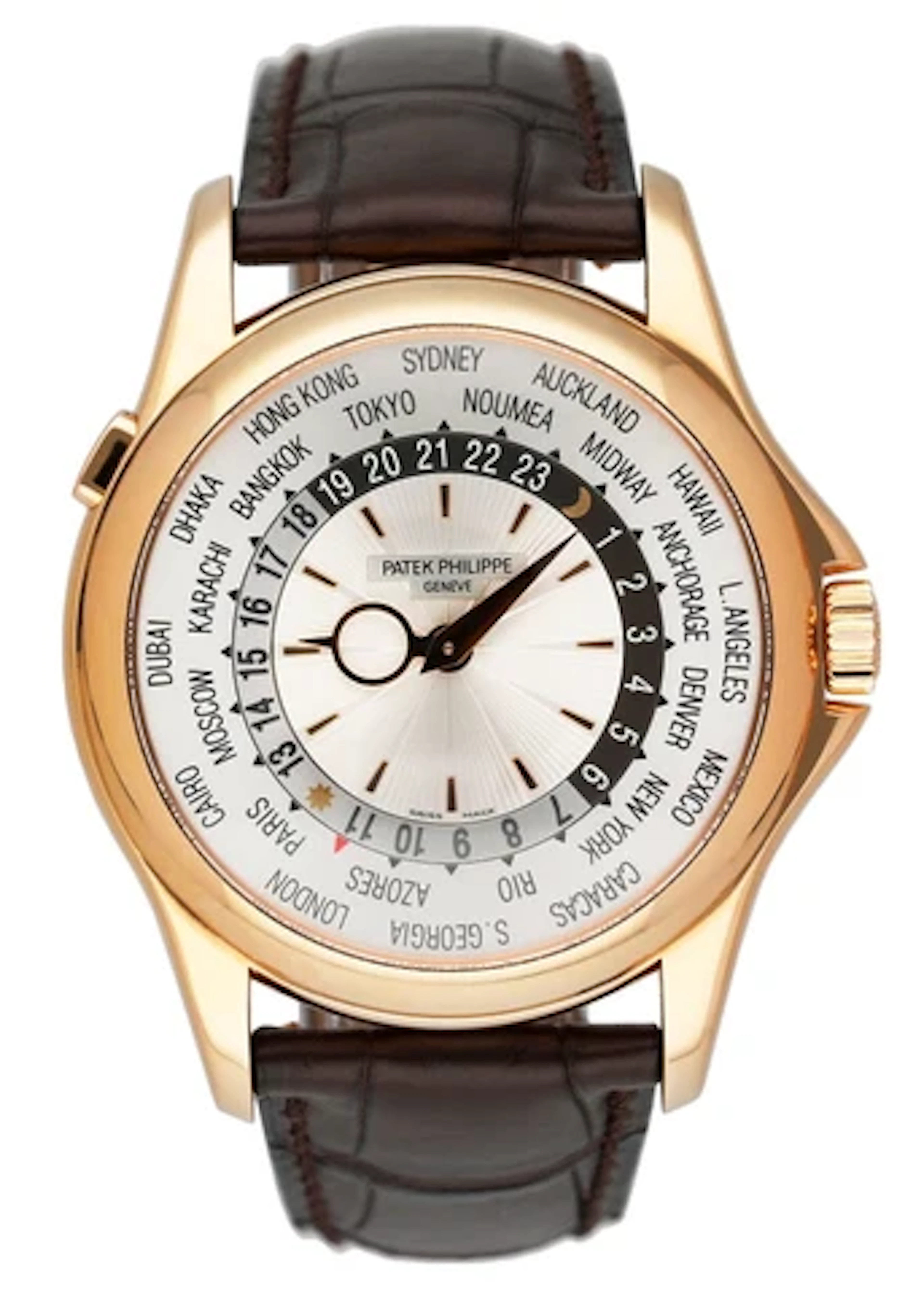Patek Philippe World Time 5130R 18K Rose Gold Mens Watch