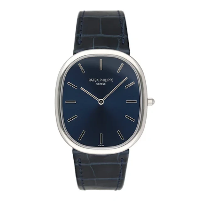 Patek Philippe Golden Ellipse 5738P-001 Blue Dial Mens Watch Box Papers