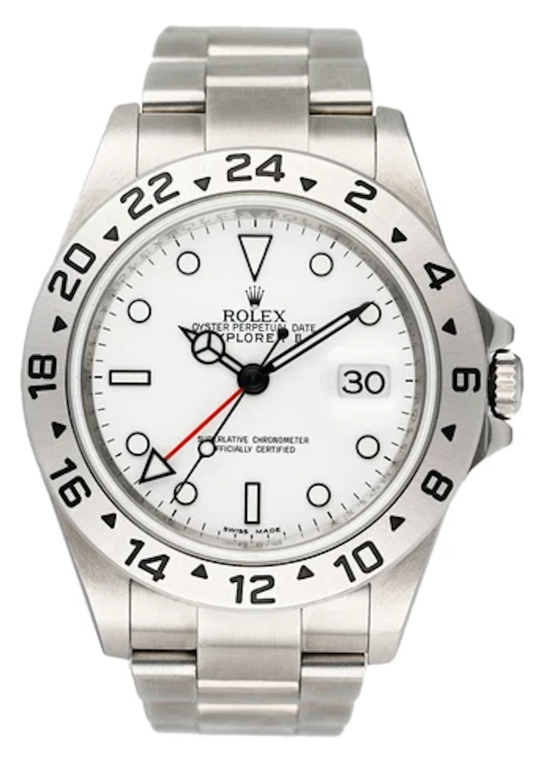 Rolex Explorer II 16570 White Dial Engraved Mens Watch Box Papers