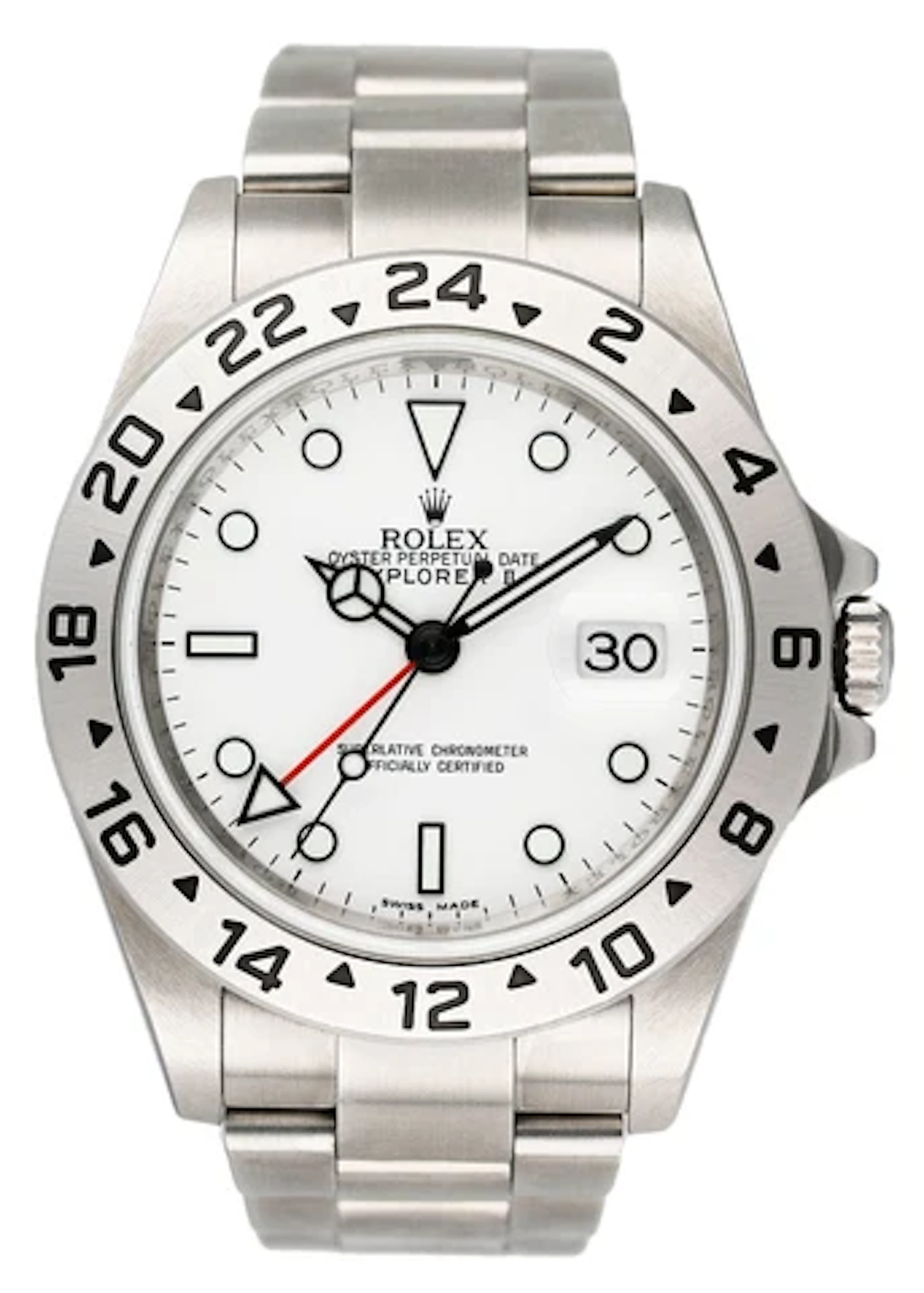 Rolex Explorer II 16570 White Dial Engraved Mens Watch Box Papers