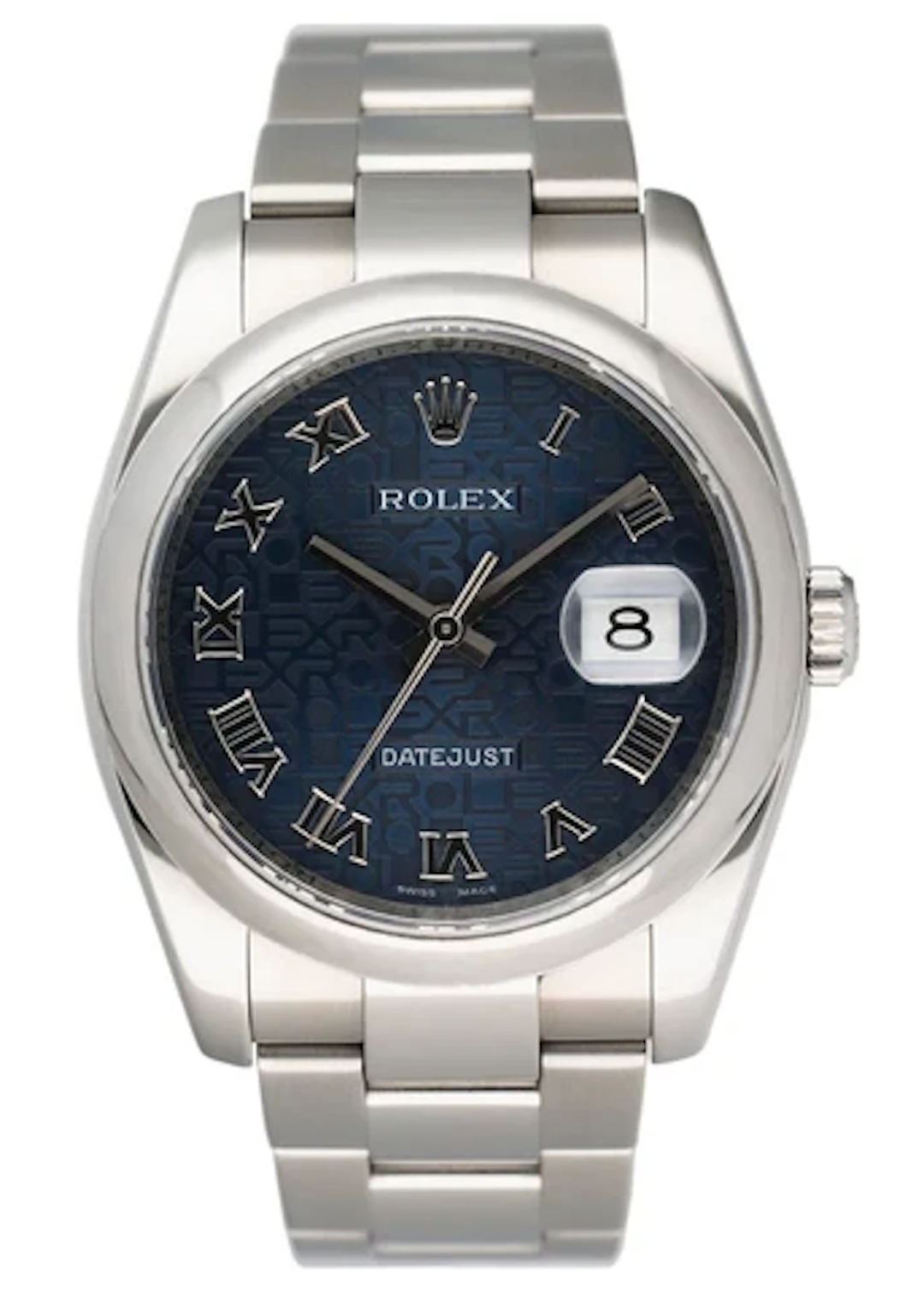 Rolex Datejust 116200 Blue Anniversary Dial Mens Watch Box Papers