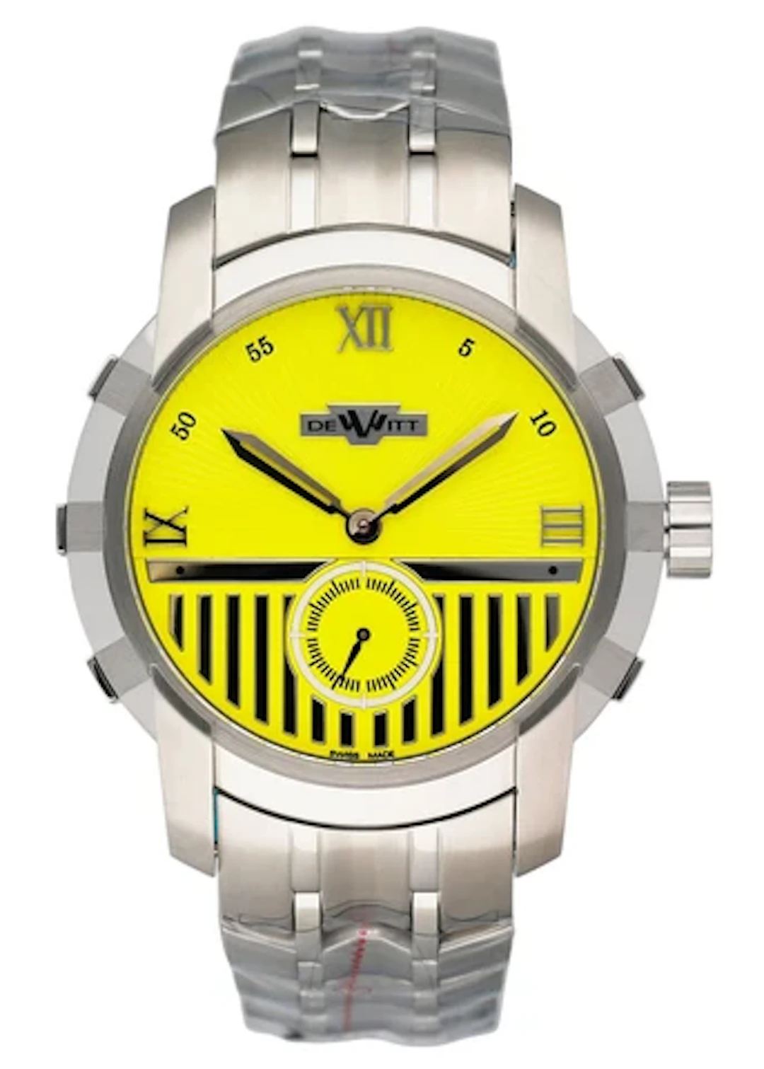Dewitt Glorious Knight FTV.PTS.006.S Yellow Dial Mens Watch Box Papers