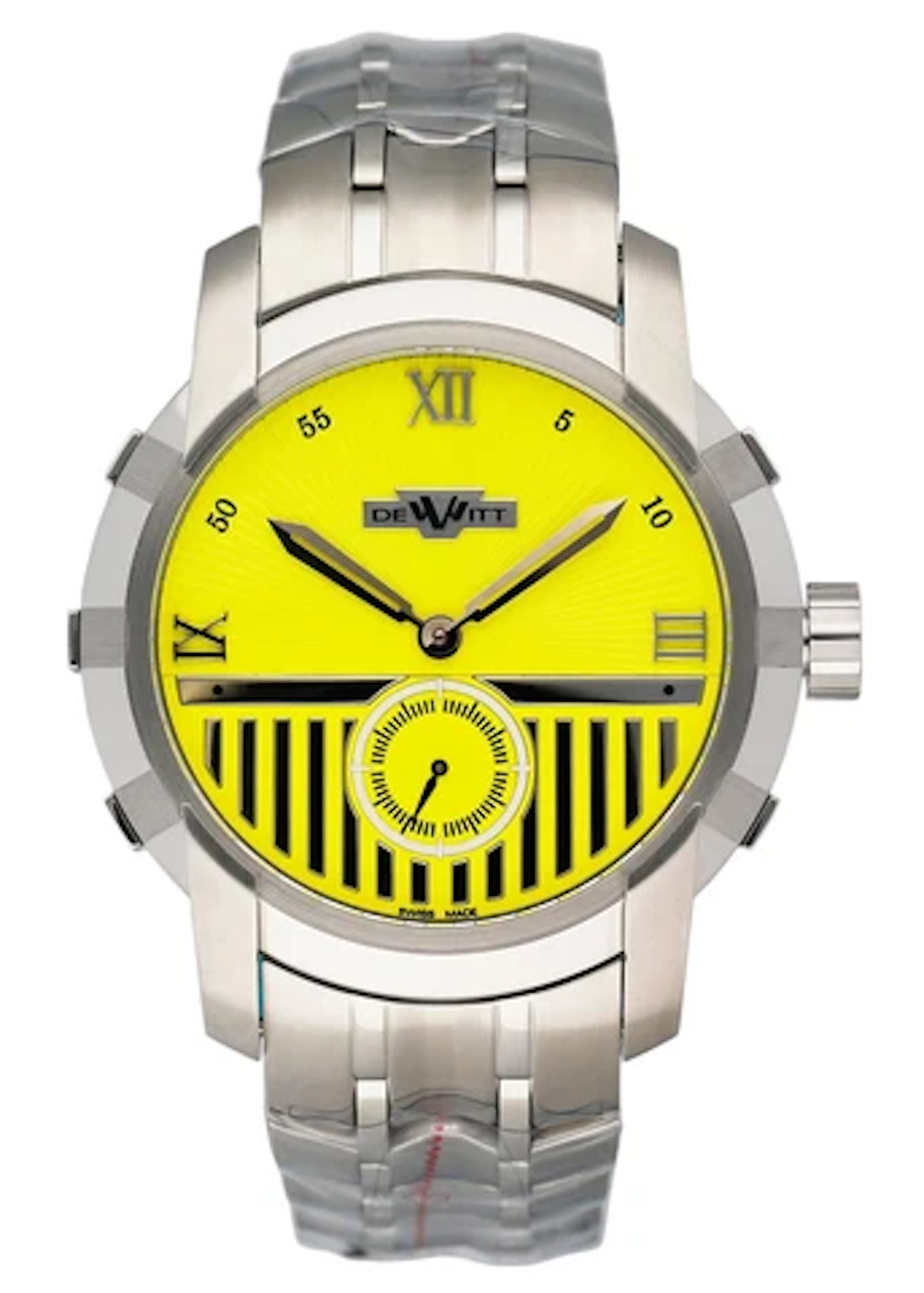 Dewitt Glorious Knight FTV.PTS.006.S Yellow Dial Mens Watch Box Papers