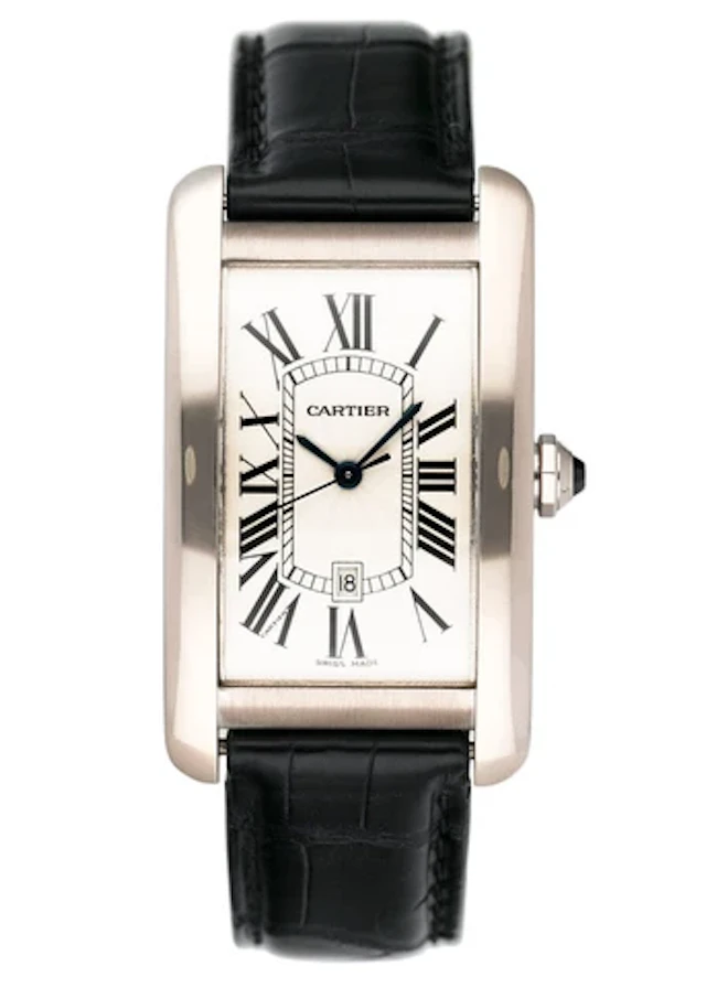 Cartier Tank Americaine Large W2603256 Rhodiumized 18K White Gold Mens Watch