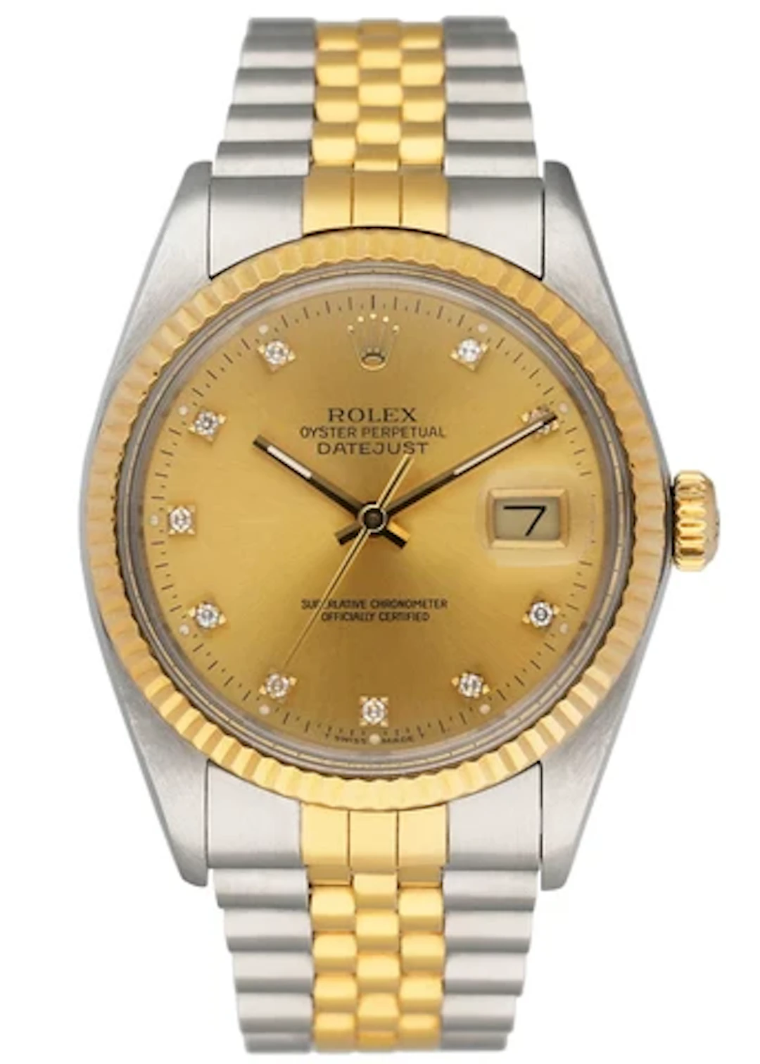 Rolex Datejust 16013 Diamond Dial Mens Watch