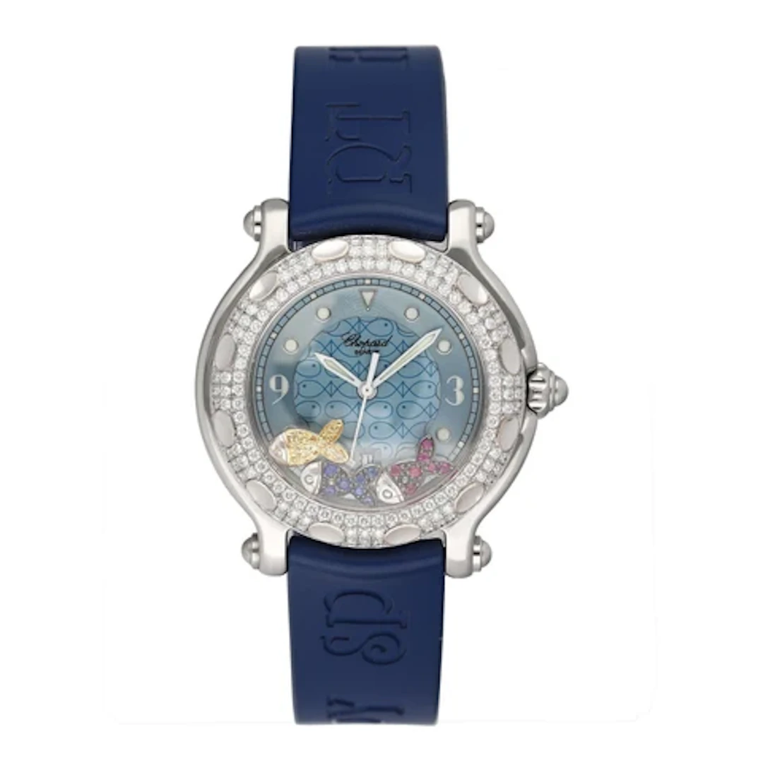 Chopard Happy Sport Fish 27/8822 Blue Dial Ladies Watch With Box