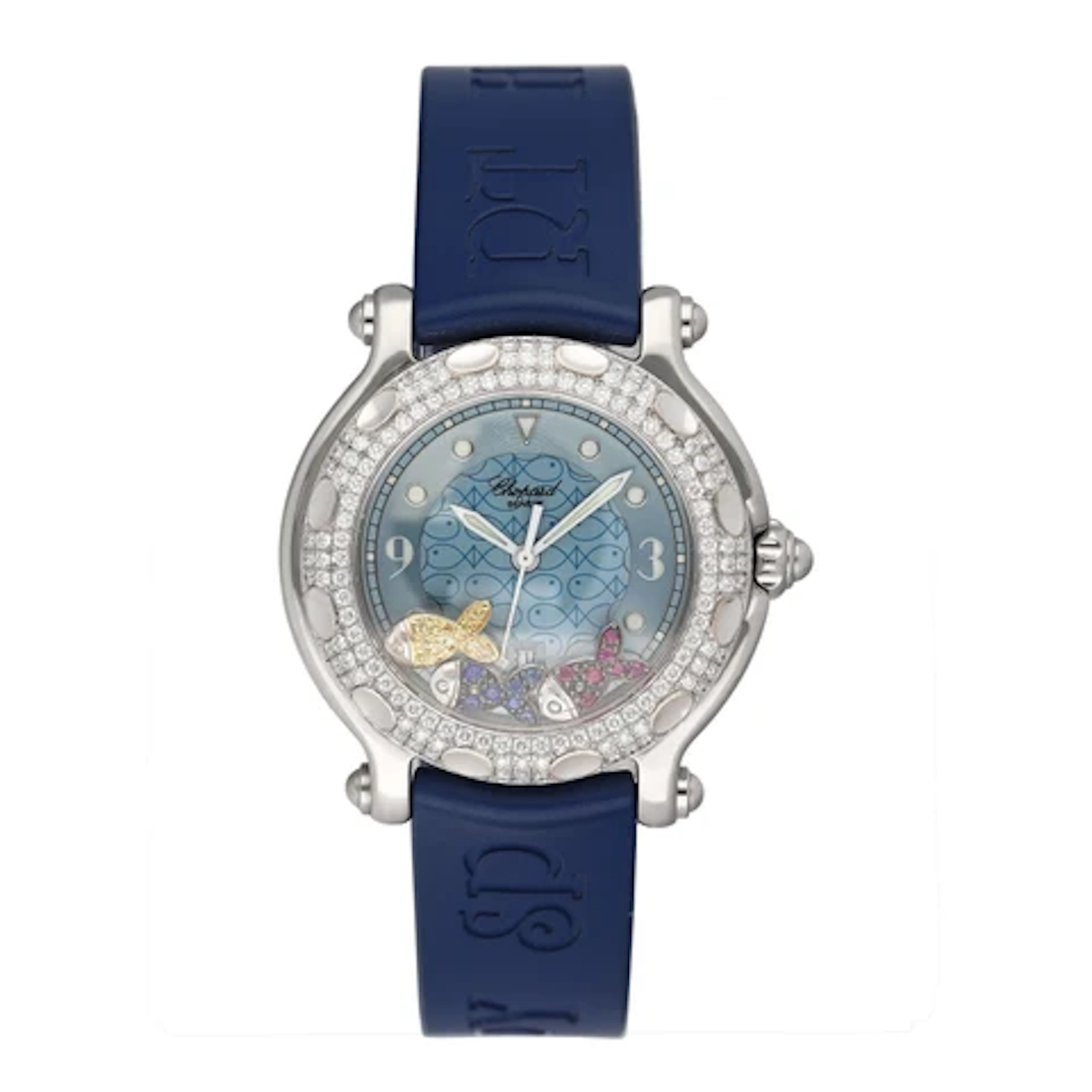 Chopard Happy Sport Fish 27/8822 Blue Dial Ladies Watch With Box
