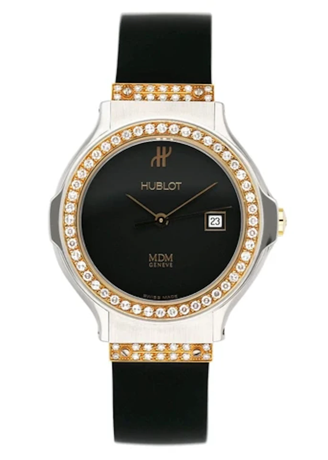 Hublot M D M 1391.2.054 Diamond Dial Two Tone Ladies Watch