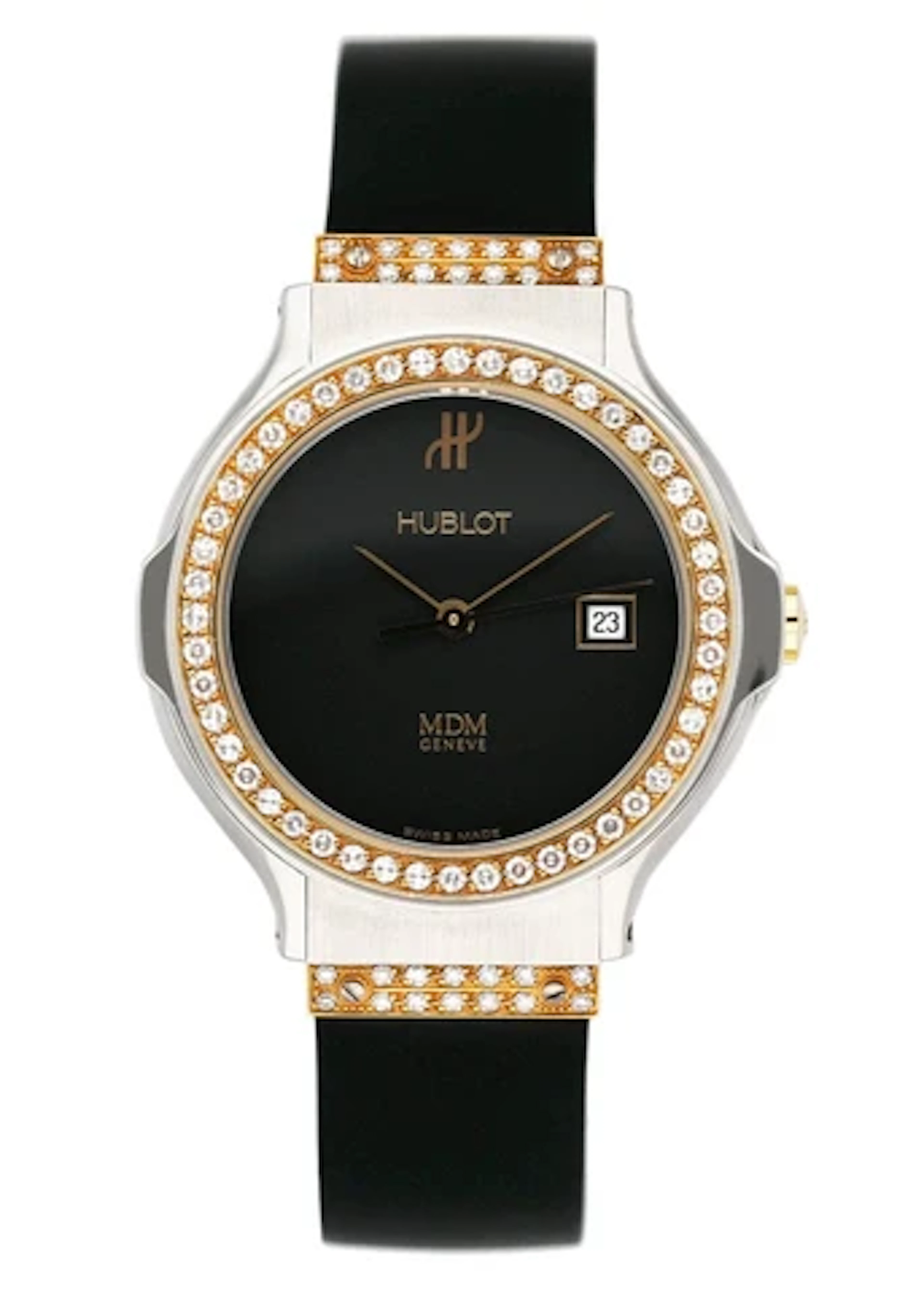 Hublot M D M 1391.2.054 Diamond Dial Two Tone Ladies Watch