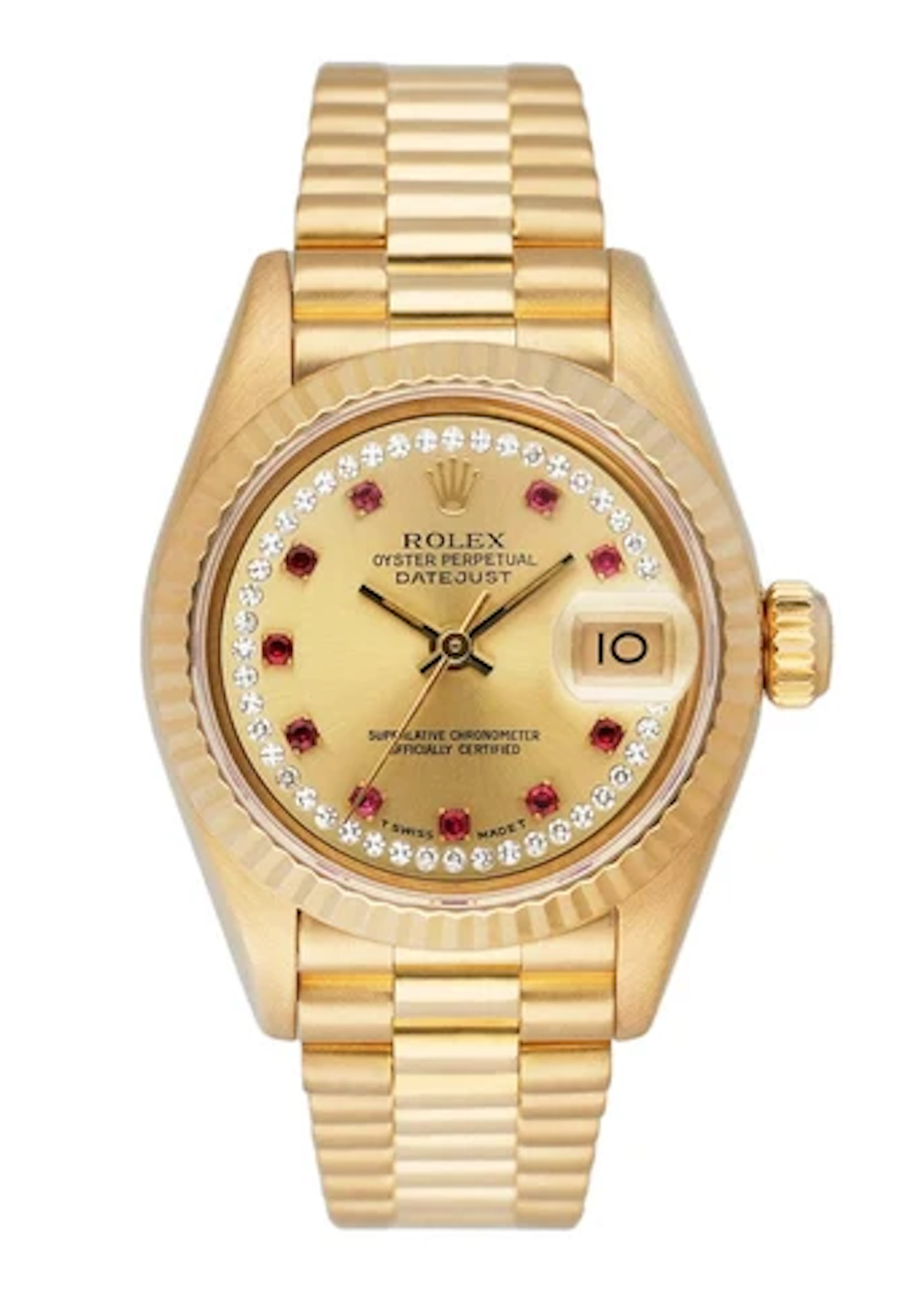 Rolex Datejust 69178 Ruby Diamond Dial Ladies Watch