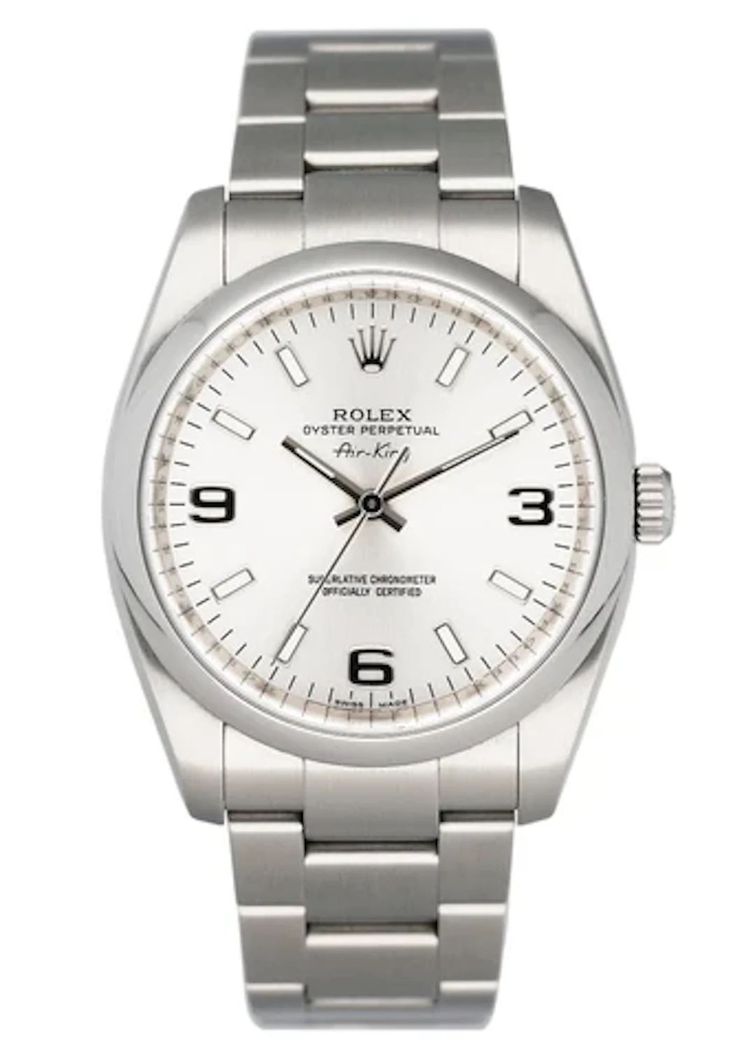 Rolex Air King 114200 Silver Dial Mens Watch Box Papers