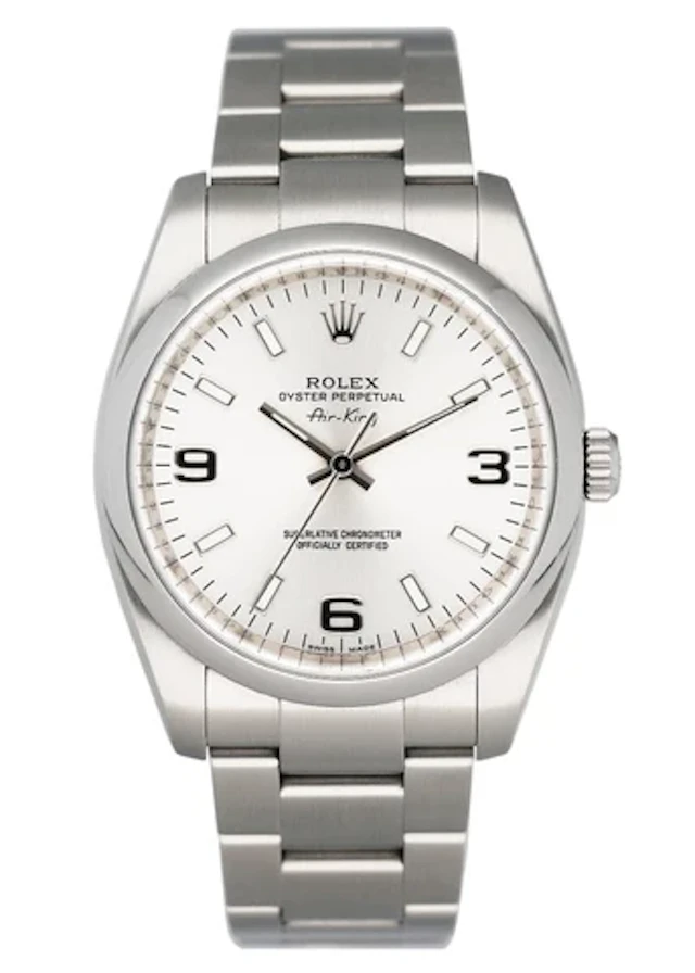 Rolex Air King 114200 Silver Dial Mens Watch Box Papers