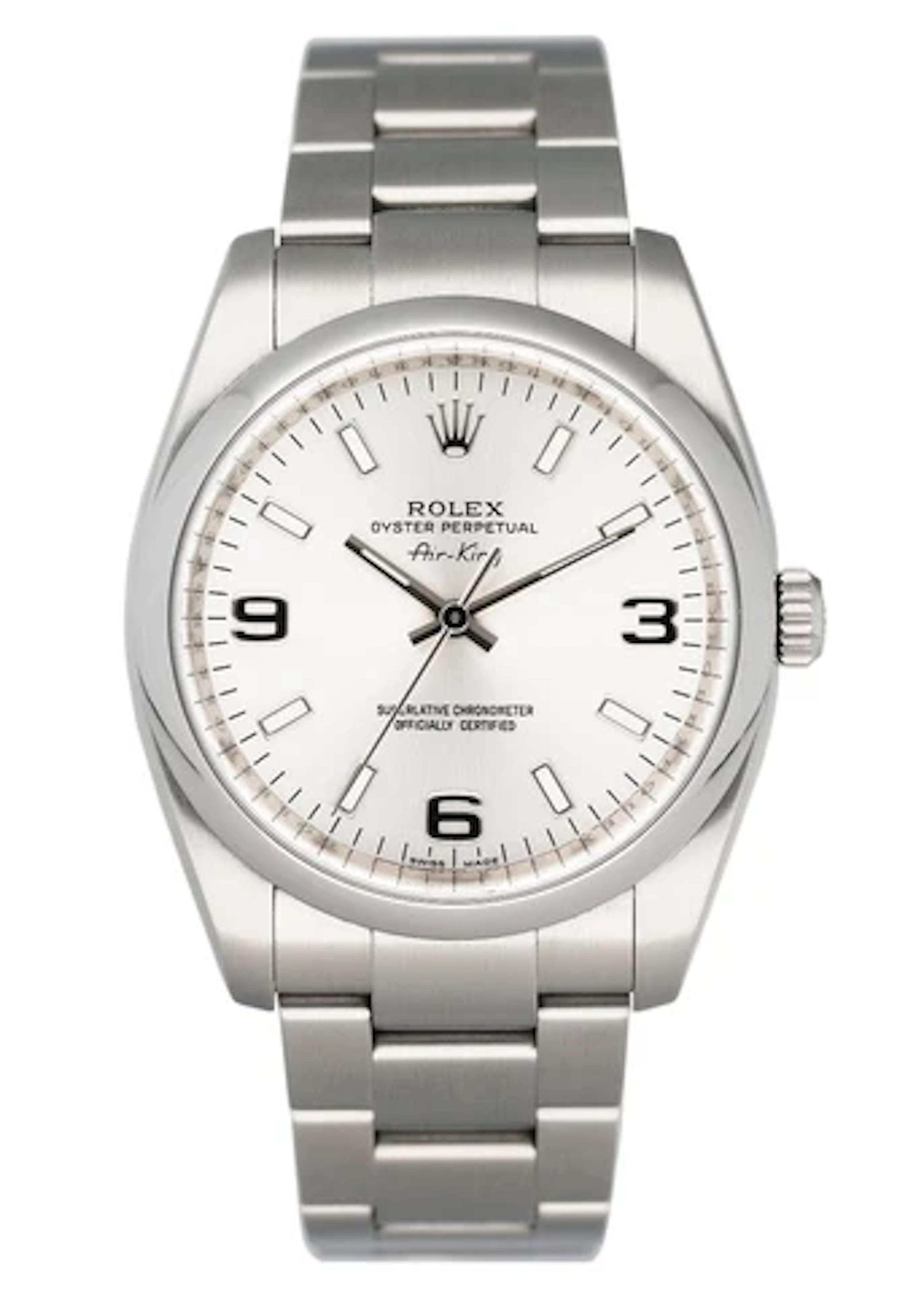 Rolex Air King 114200 Silver Dial Mens Watch Box Papers