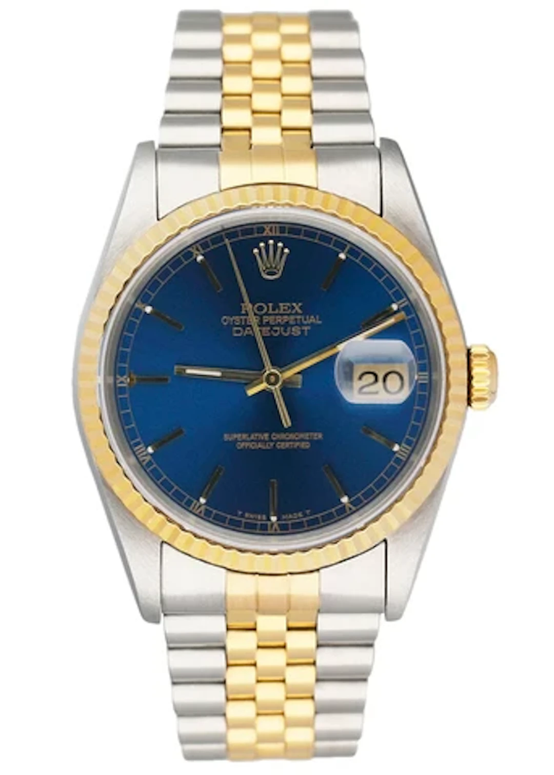Rolex Datejust 16233 Blue Dial Mens Watch