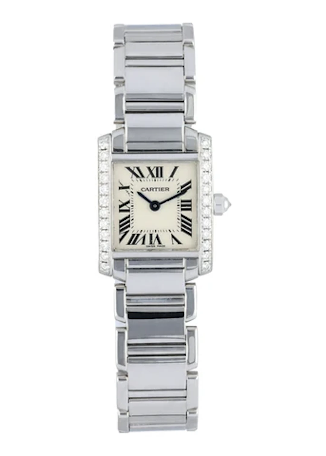 Cartier Tank Francaise 2403 White Gold Diamond Watch