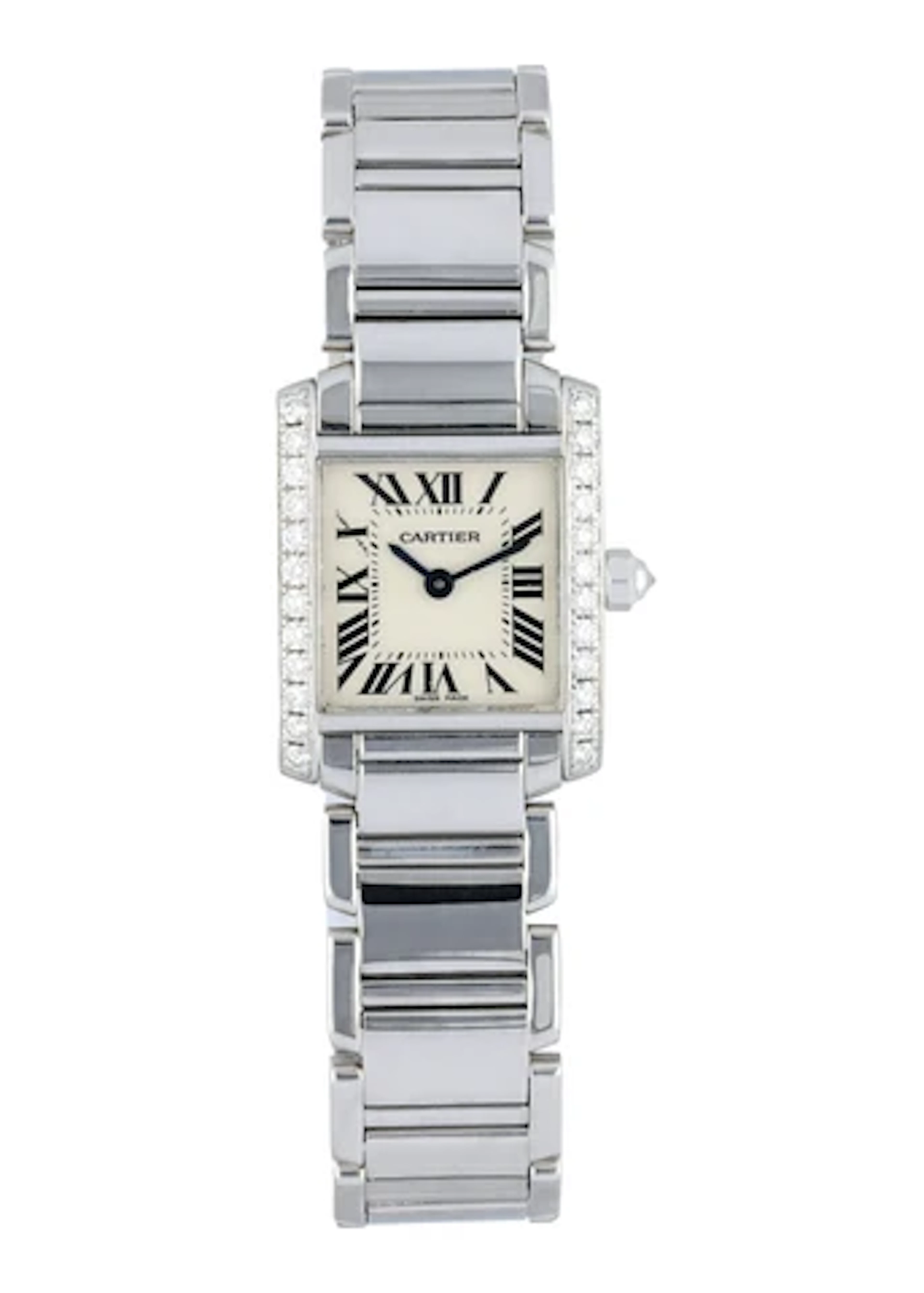 Cartier Tank Francaise 2403 White Gold Diamond Watch