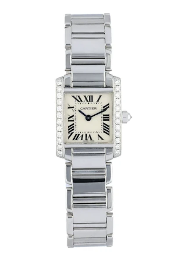 Cartier Tank Francaise 2403 White Gold Diamond Watch