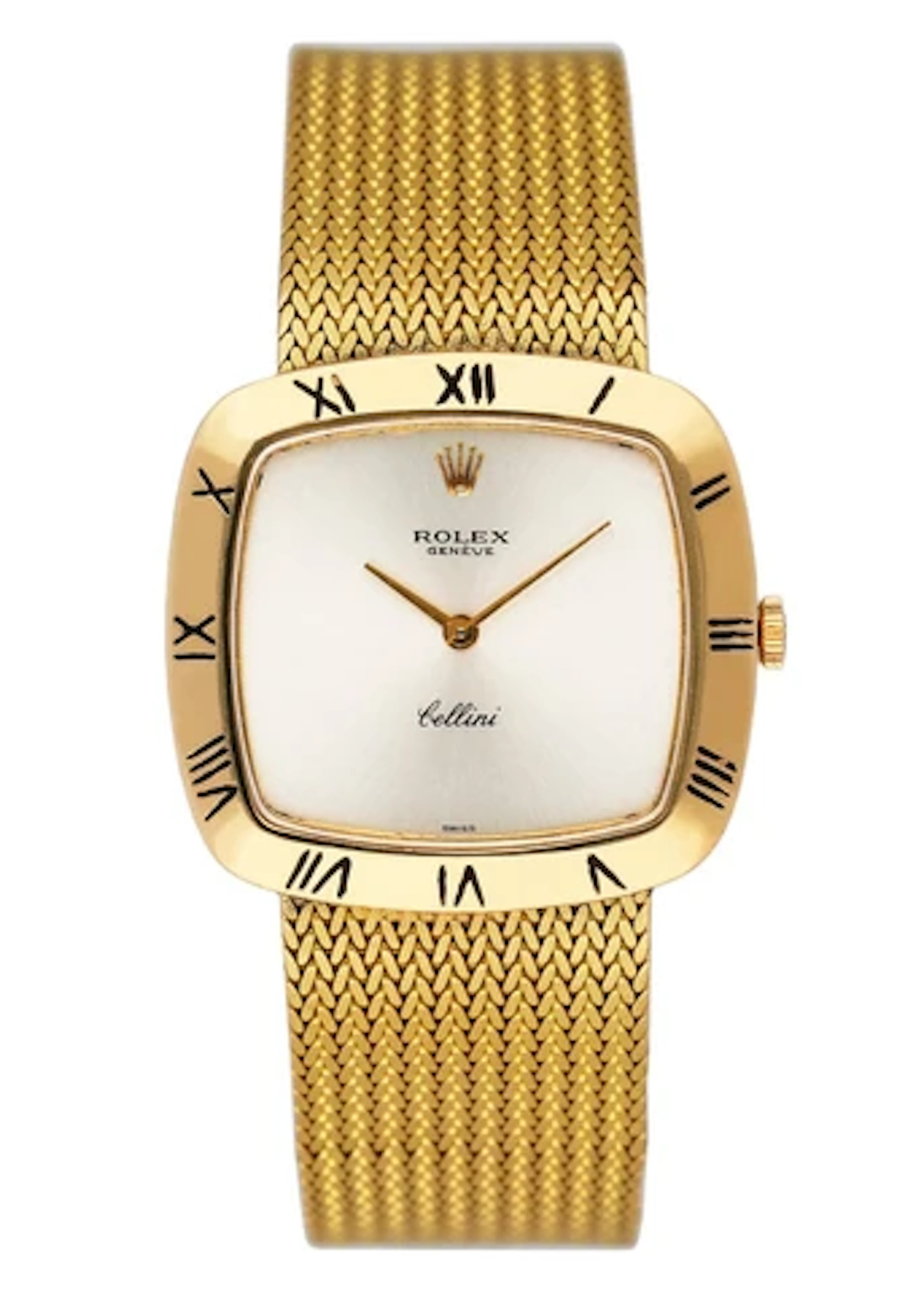Rolex Cellini 4084 Silver Dial 18K Yellow Gold Vintage Ladies Watch