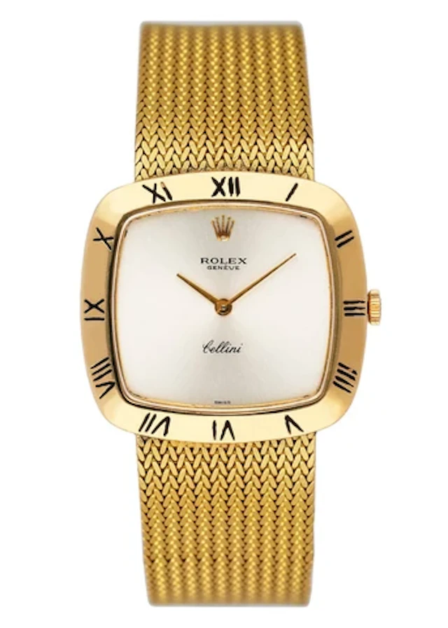 Rolex Cellini 4084 Silver Dial 18K Yellow Gold Vintage Ladies Watch