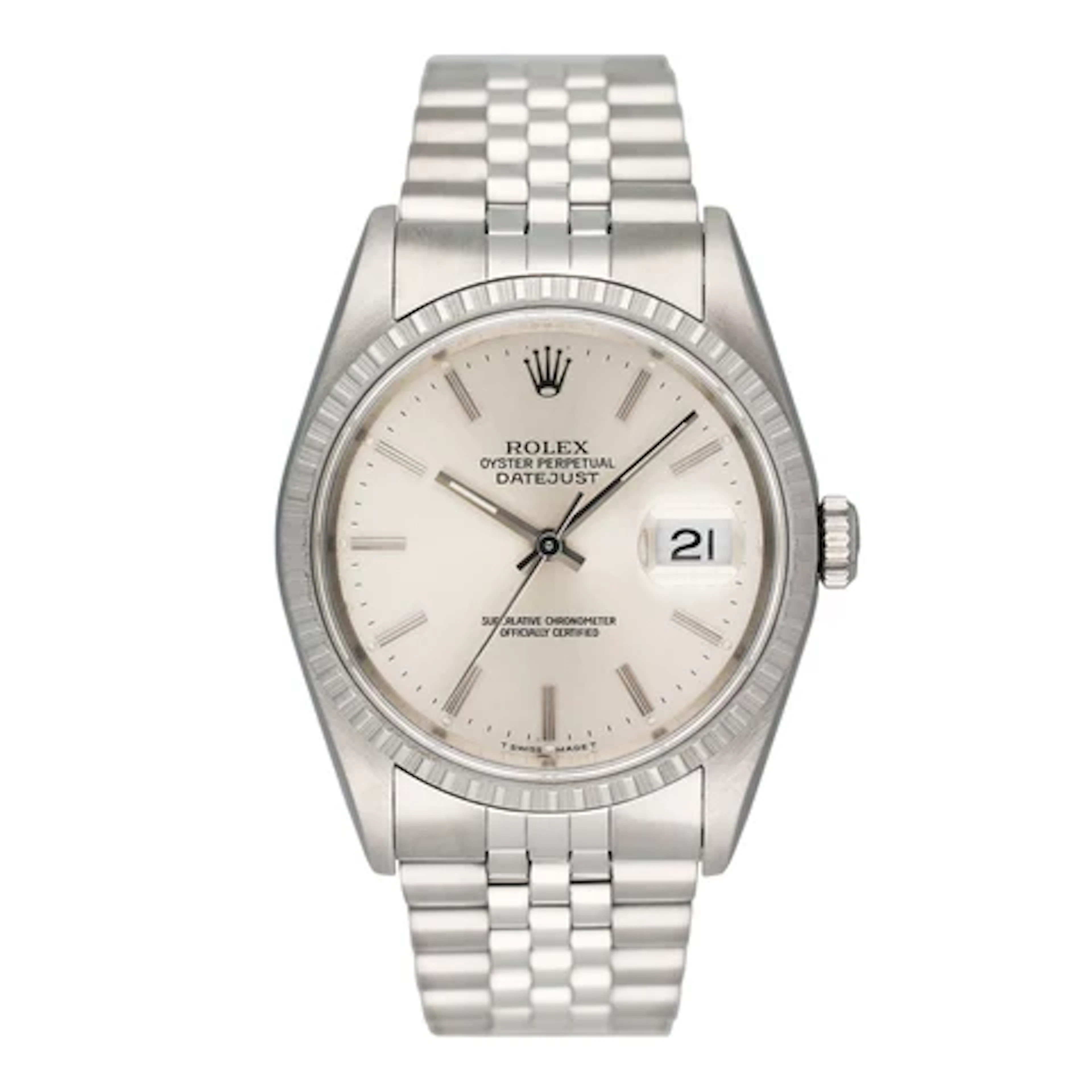 Rolex Datejust 16220 Silver Dial Mens Watch