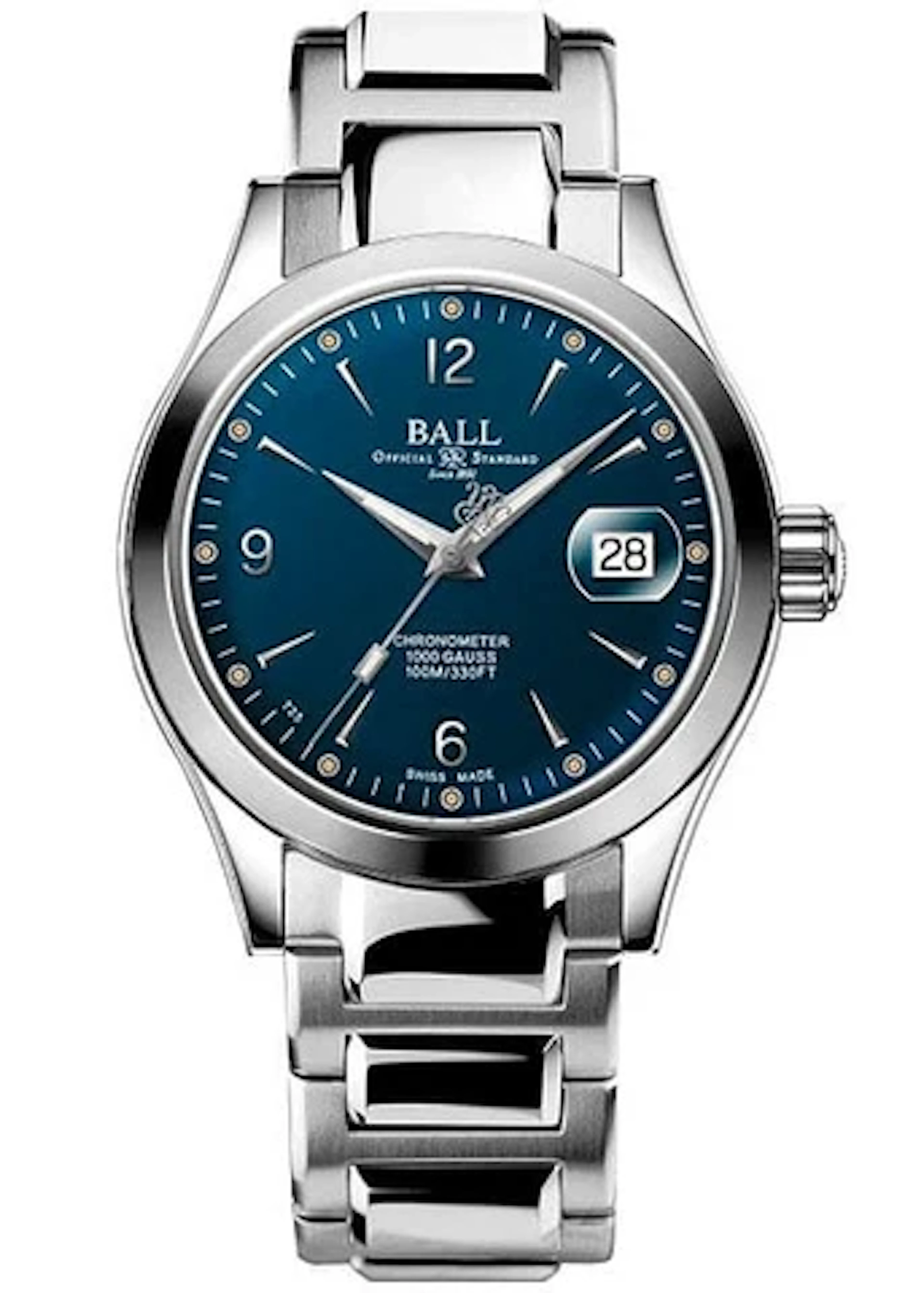 BALL Engineer III Ohio Chronometer Blue Dial Mens Watch Box Papers