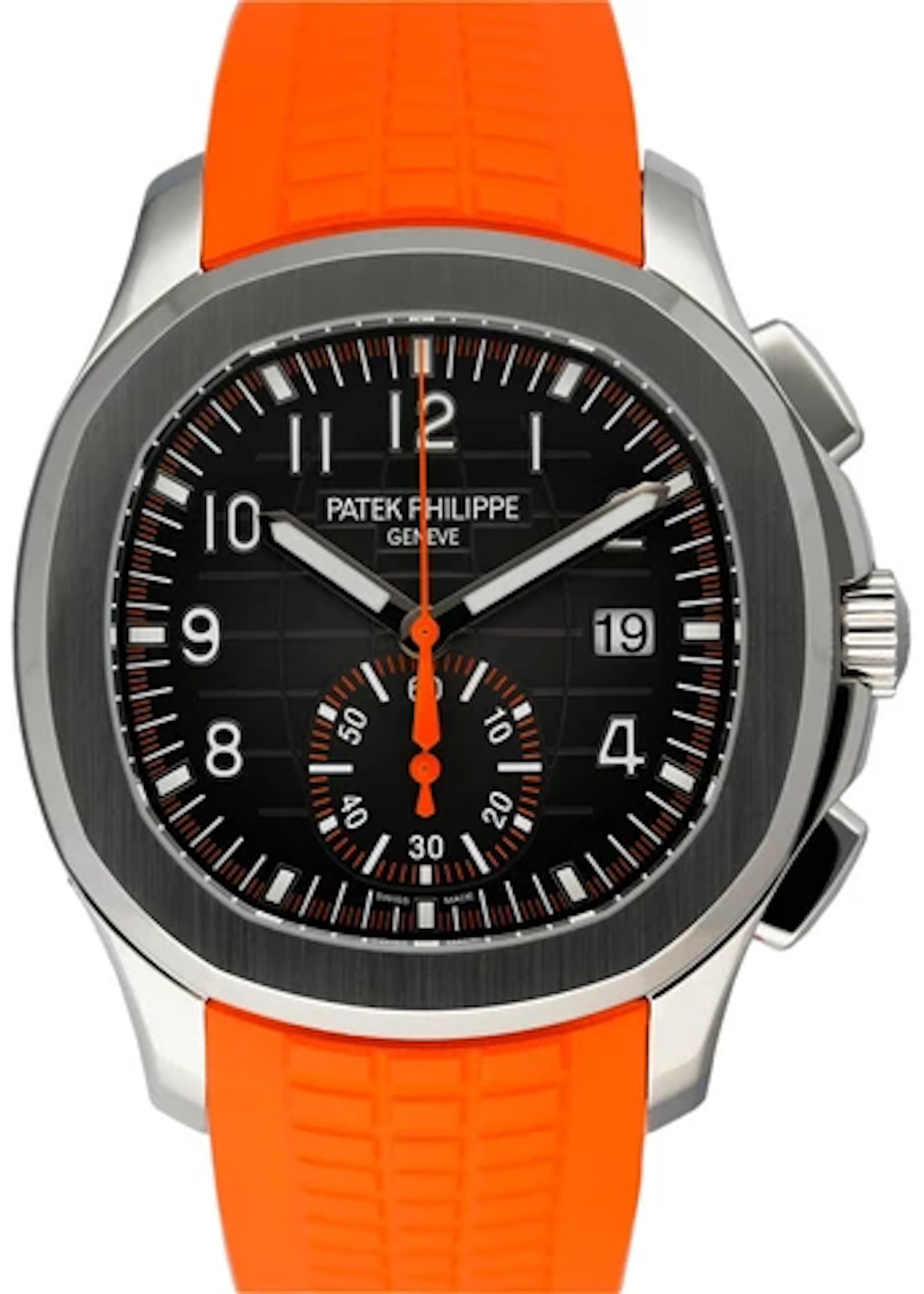 Patek Philippe 5968A Aquanaut Chronograph Orange Strap Mens Watch Box Papers