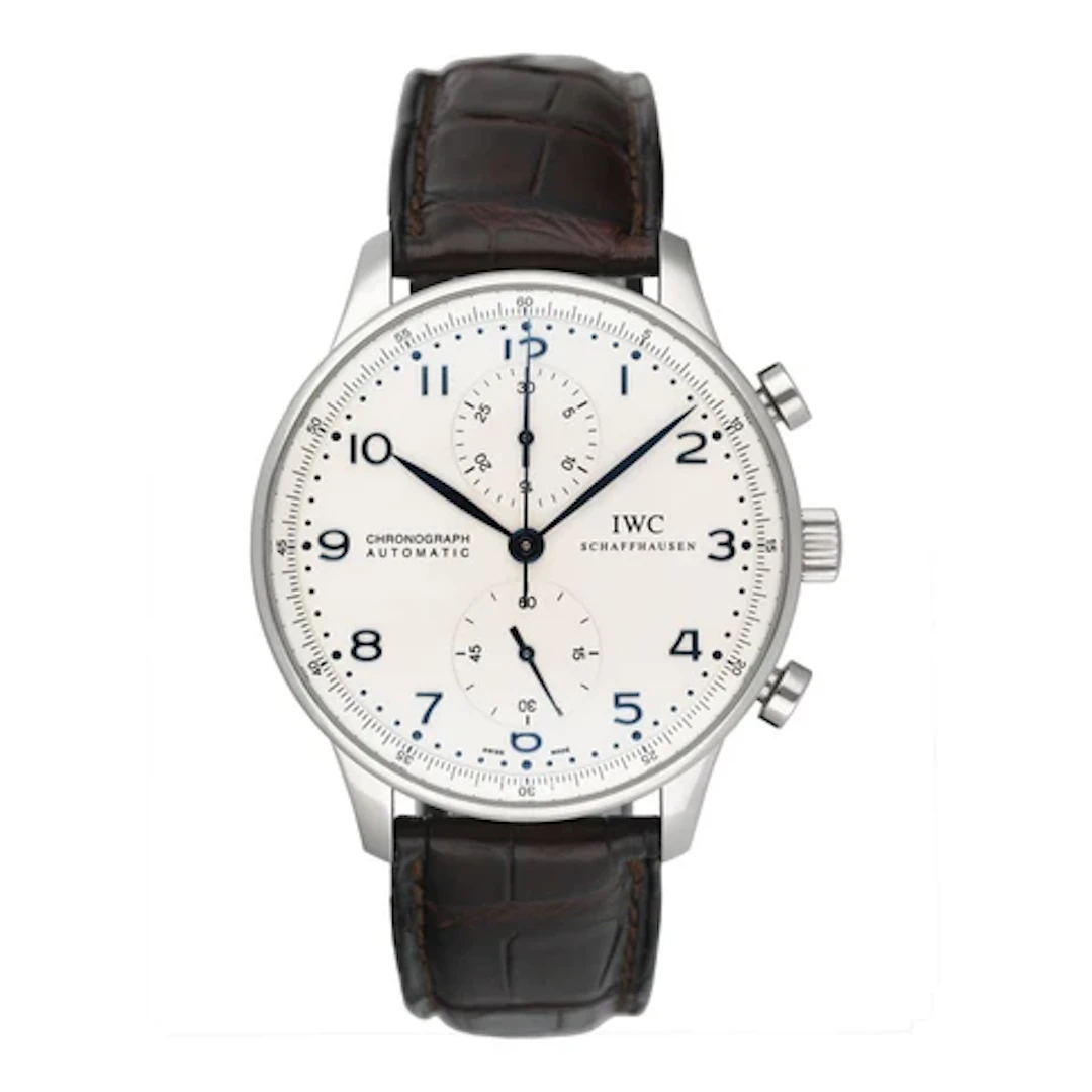 IWC Portugieser IW371401 Silver Dila Steel Mens Watch Box Papers