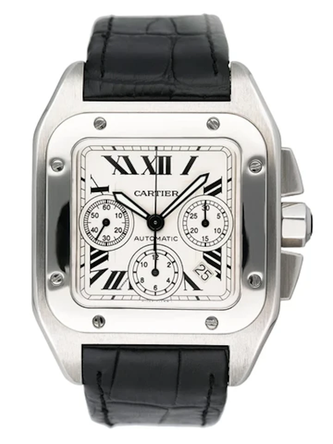 Cartier Santos-100 XL W20090X8 Chronograph Steel Mens Watch