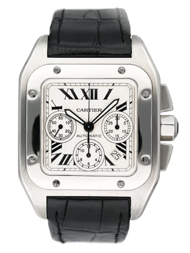 Cartier Santos-100 XL W20090X8 Chronograph Steel Mens Watch