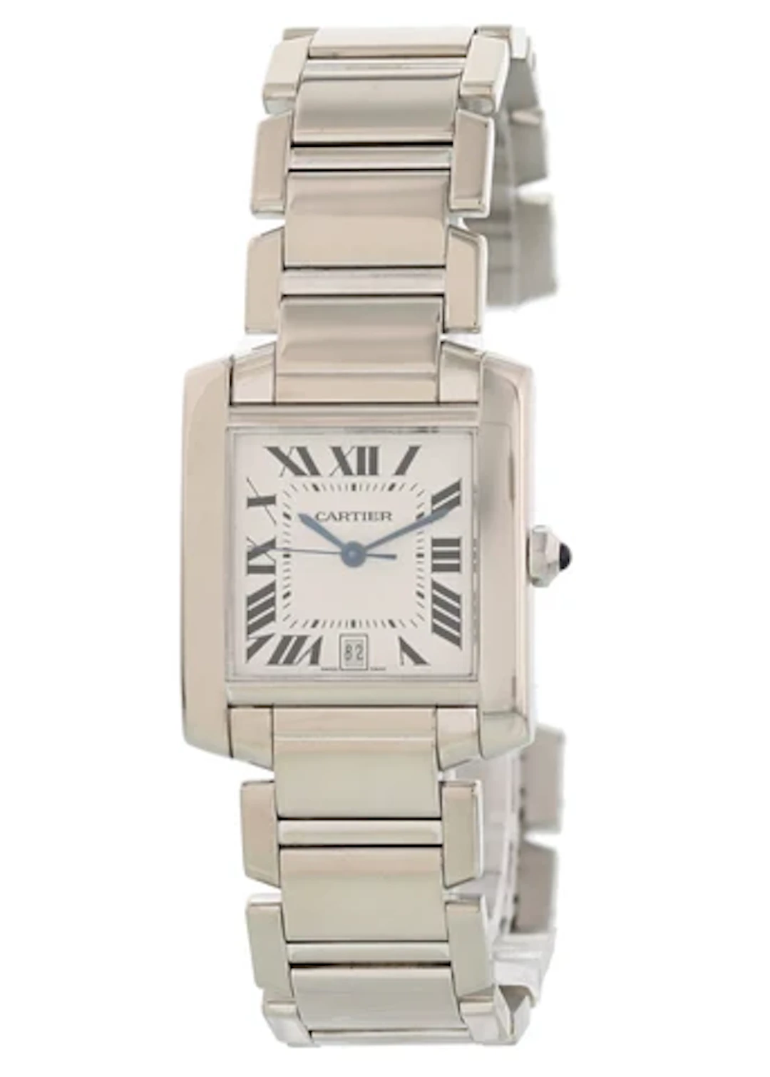 Cartier Tank Francaise W50011S3 18k White Gold Automatic Mens Watch
