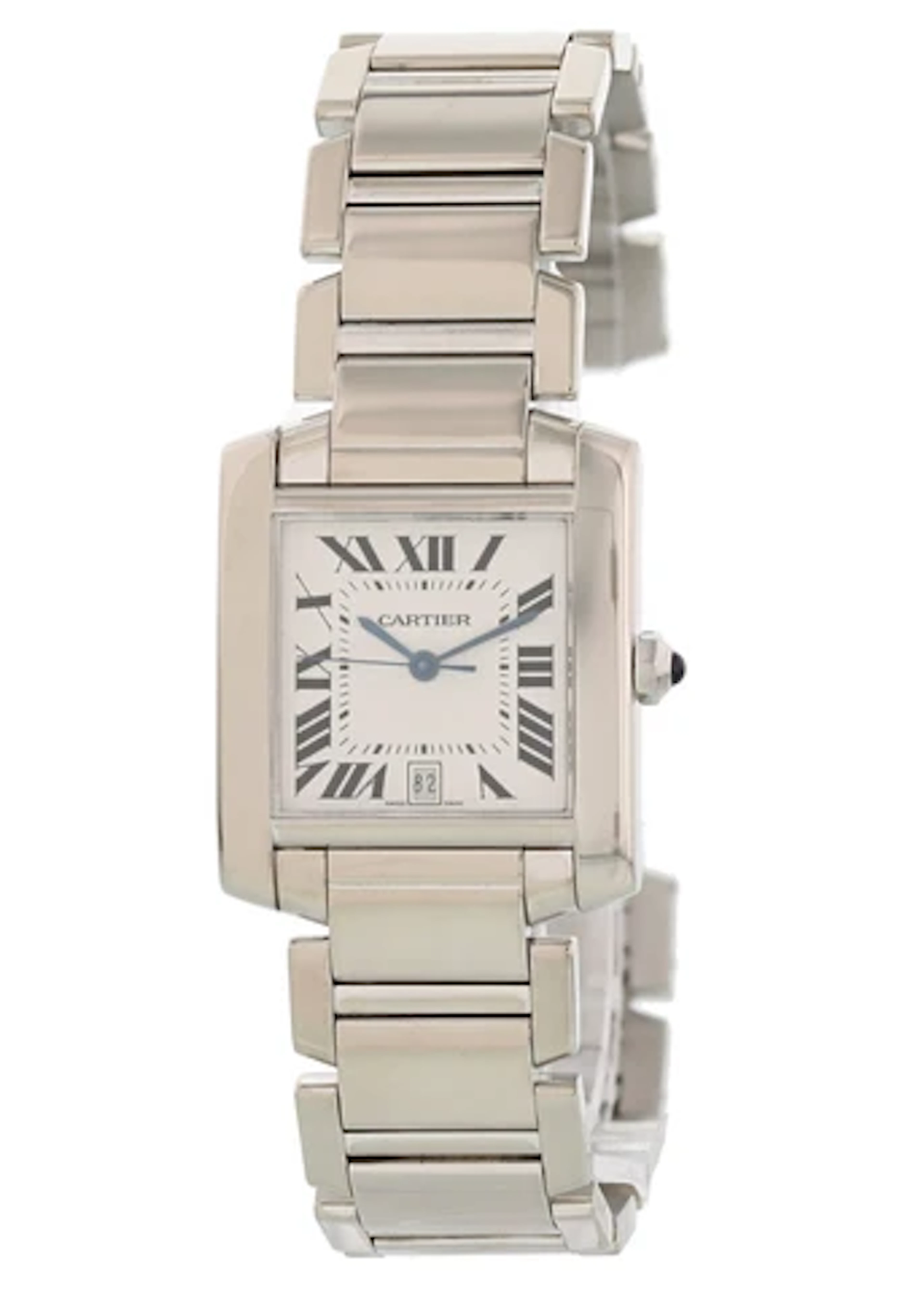 Cartier Tank Francaise W50011S3 18k White Gold Automatic Mens Watch
