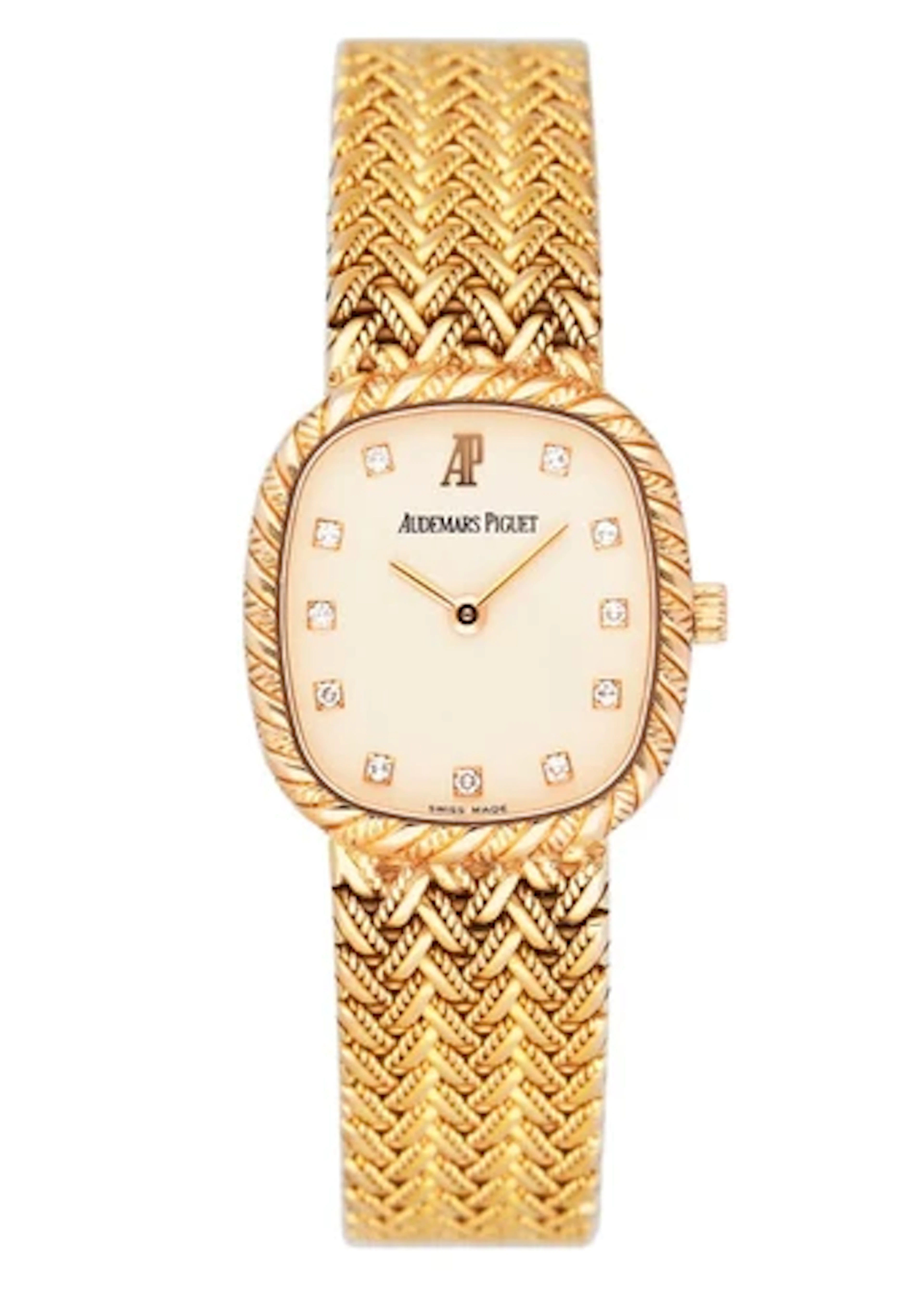Audemars Piguet Vintage Diamond Cream Dial 18K Yellow Gold Ladies Watch