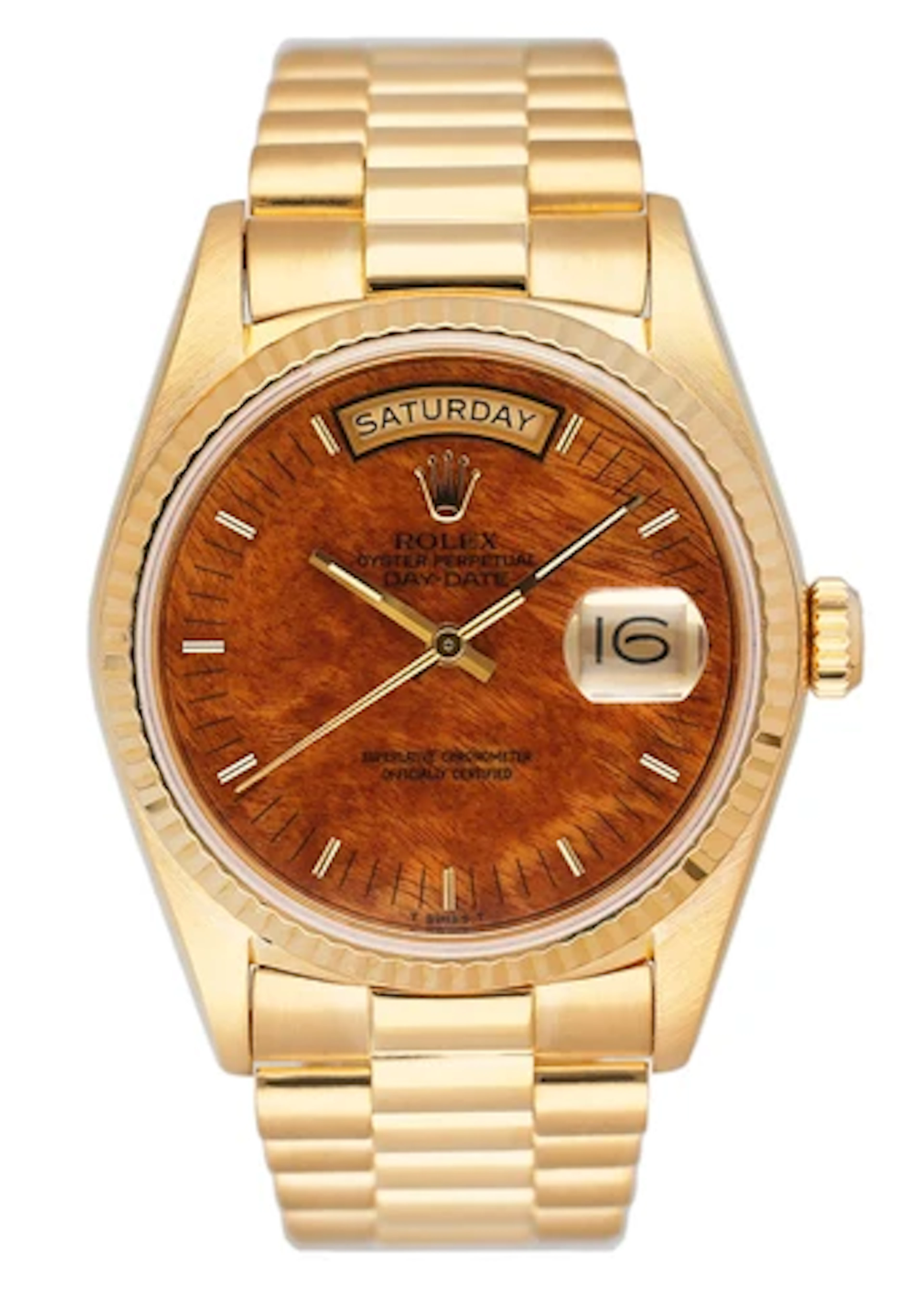 Rolex Day Date 18038 Wood Dial Mens Watch Box Papers