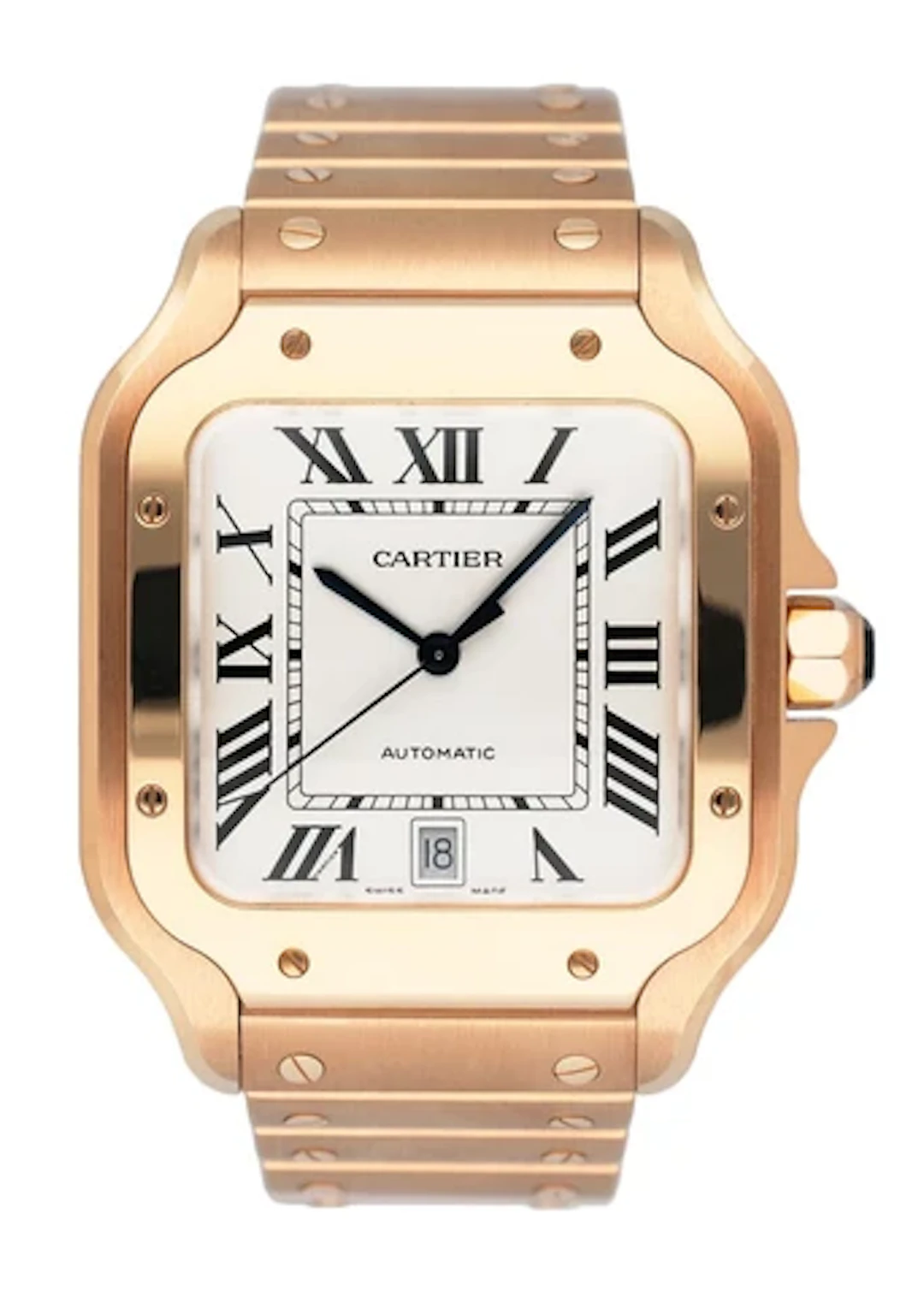 Cartier Santos WGSA0018 Large Rose Gold Mens Watch Box Papers