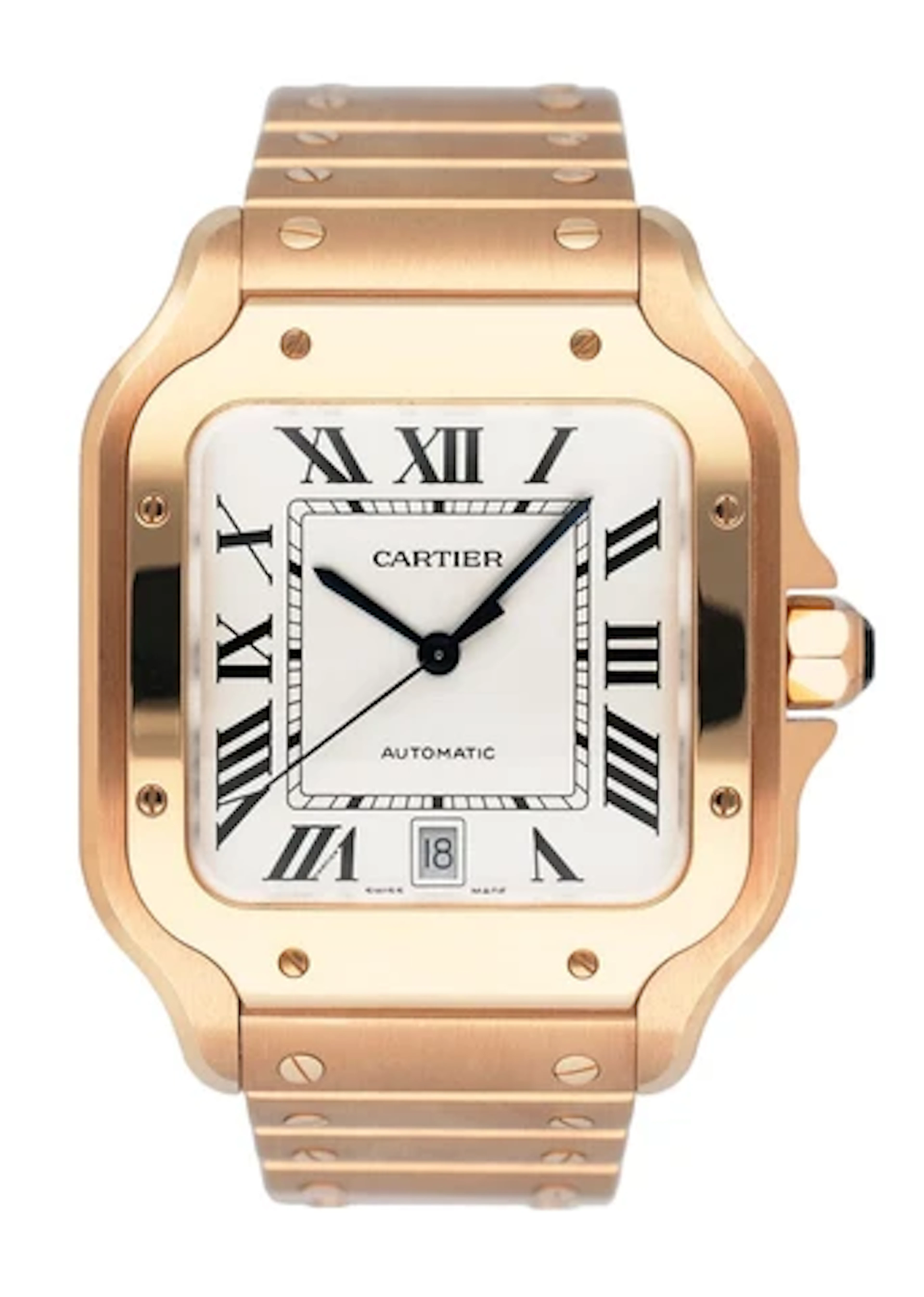 Cartier Santos WGSA0018 Large Rose Gold Mens Watch Box Papers
