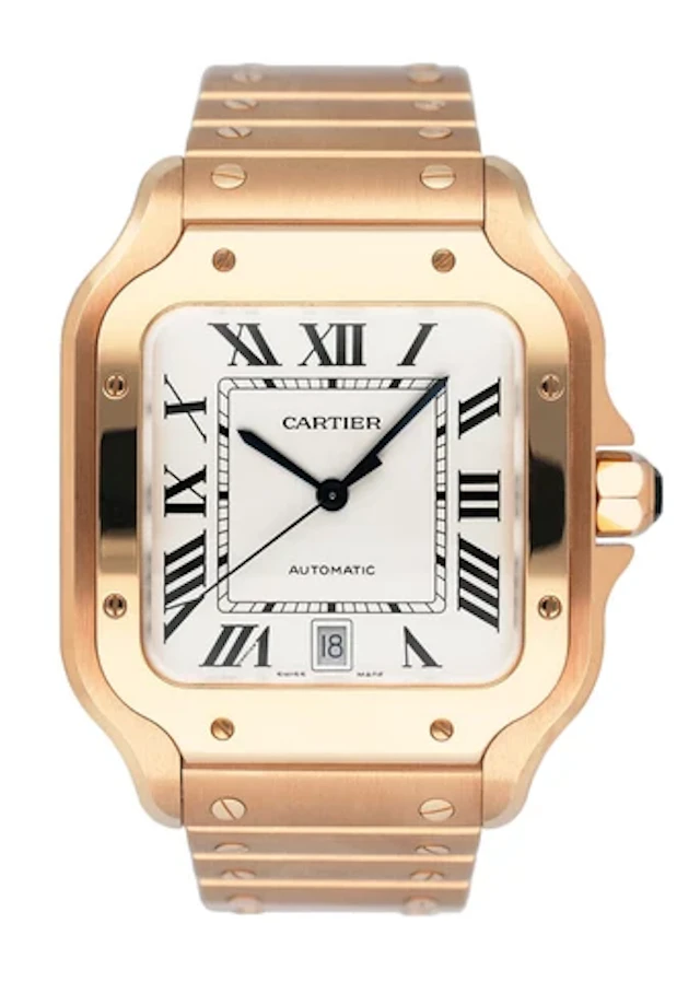 Cartier Santos WGSA0018 Large Rose Gold Mens Watch Box Papers