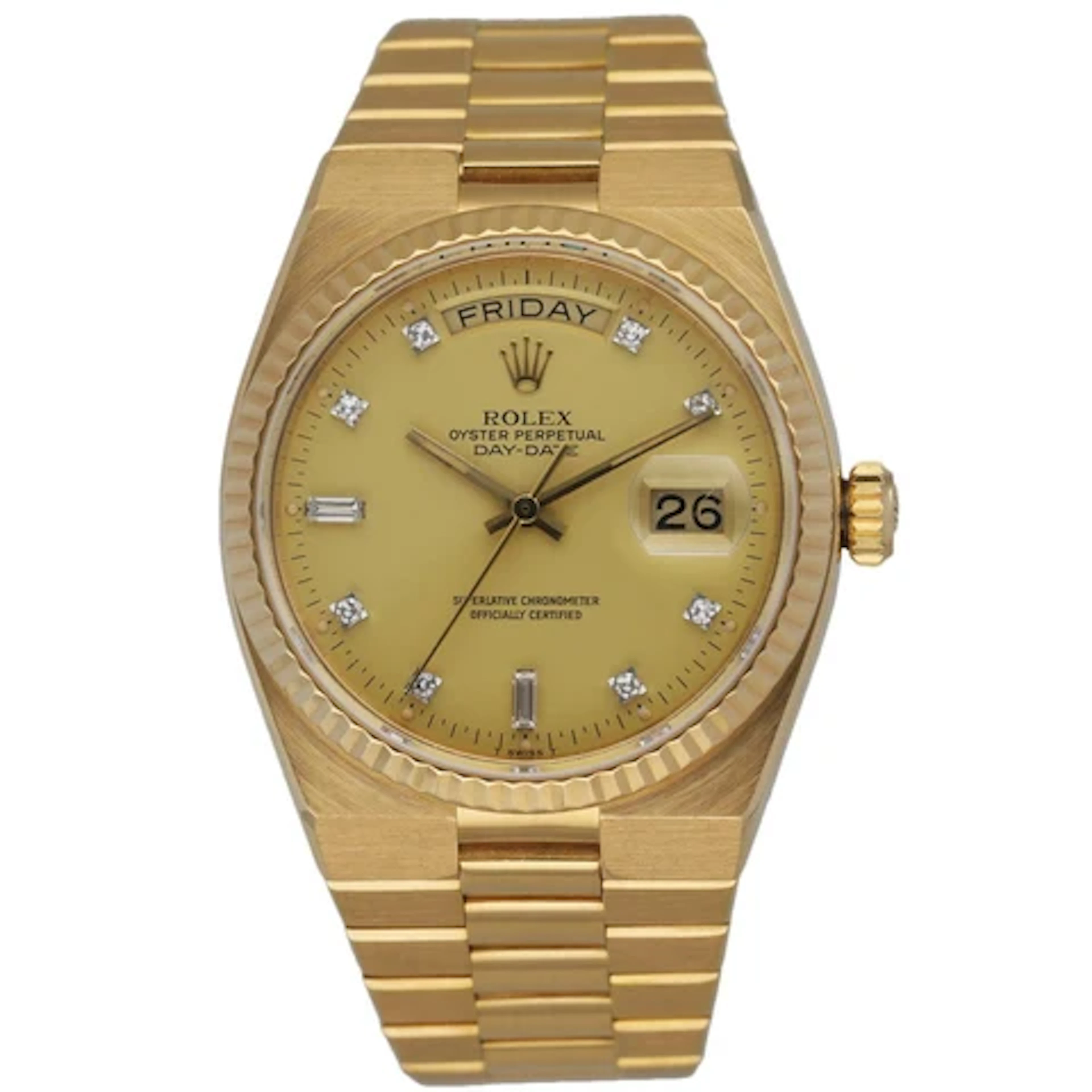 Rolex Day Date Oysterquartz 19018 18K Yellow Gold Men's Watch