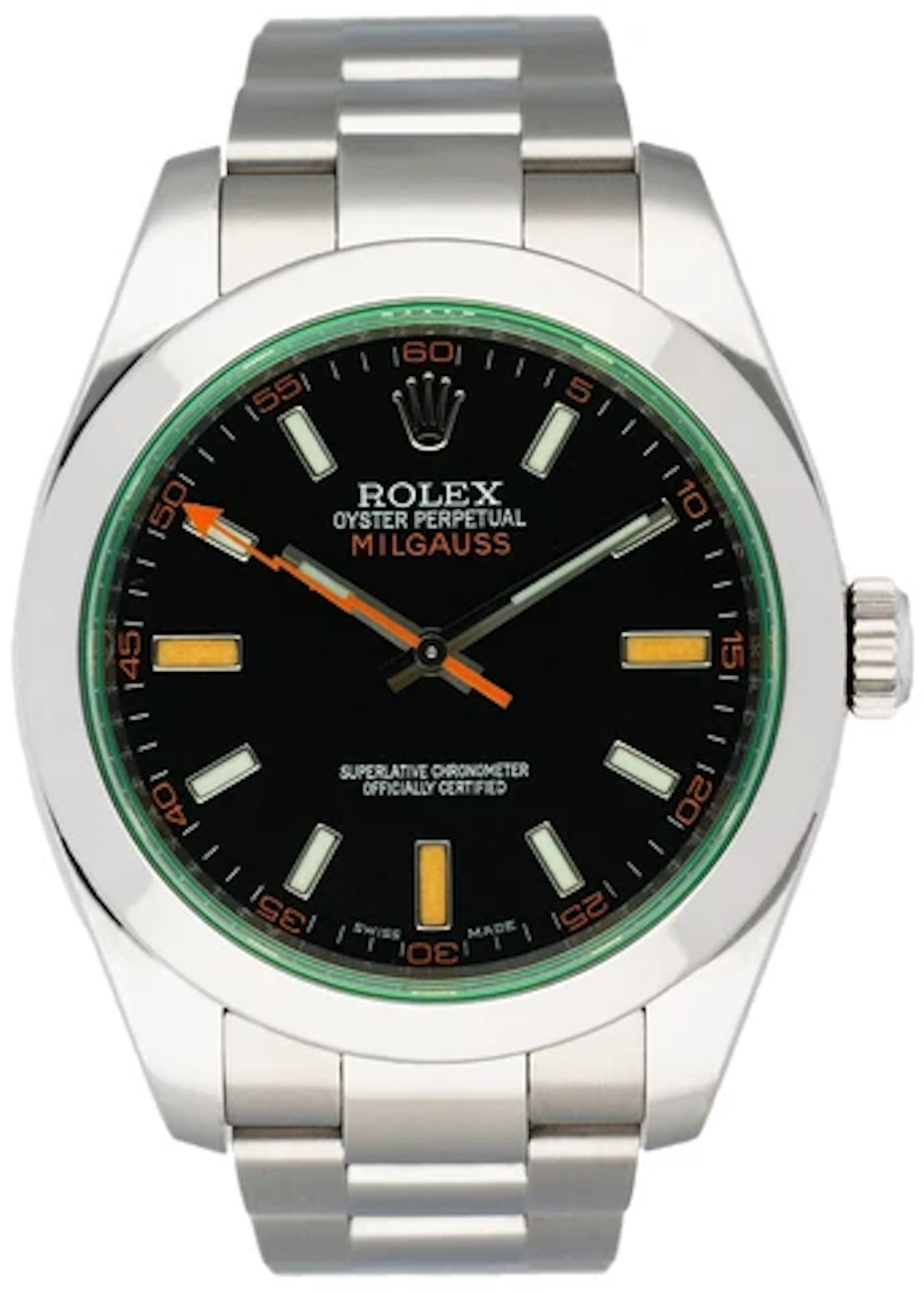 Rolex Milgauss 116400GV Black Dial Mens Watch Box Papers