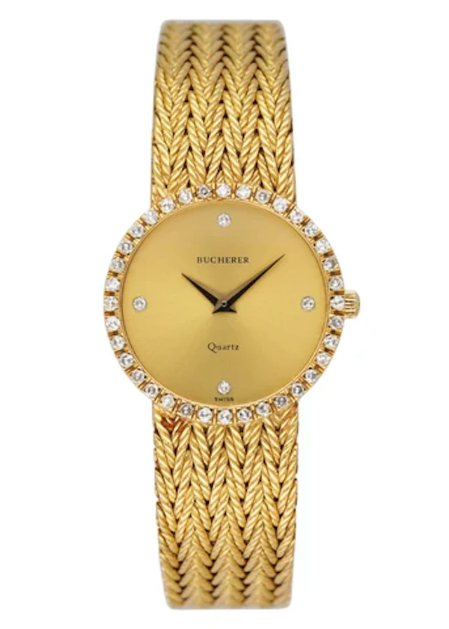 Bucherer 18K Yellow Gold Diamond Dial Ladies Watch