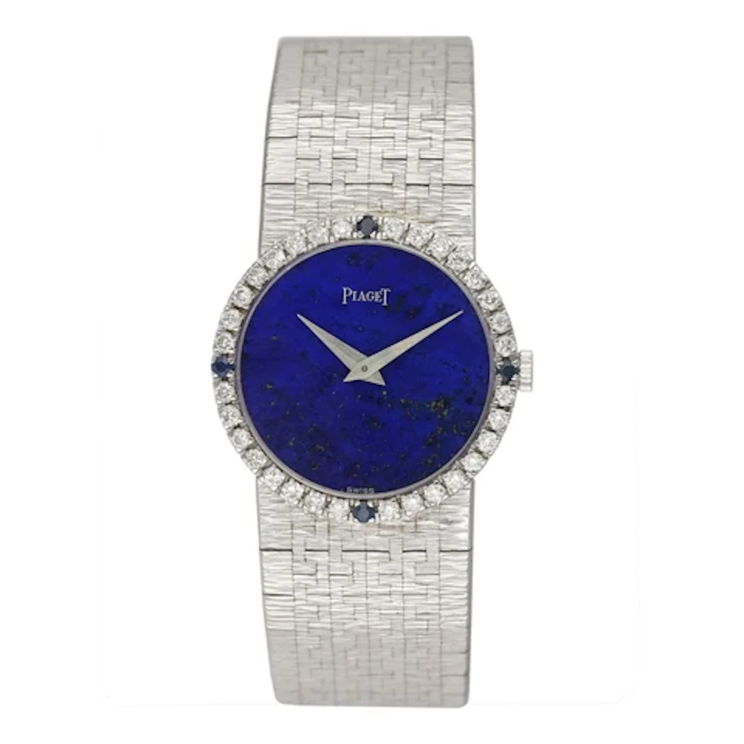 Piaget 9706 A6 Diamond Lapis Dial 18K White Gold Ladies Watch