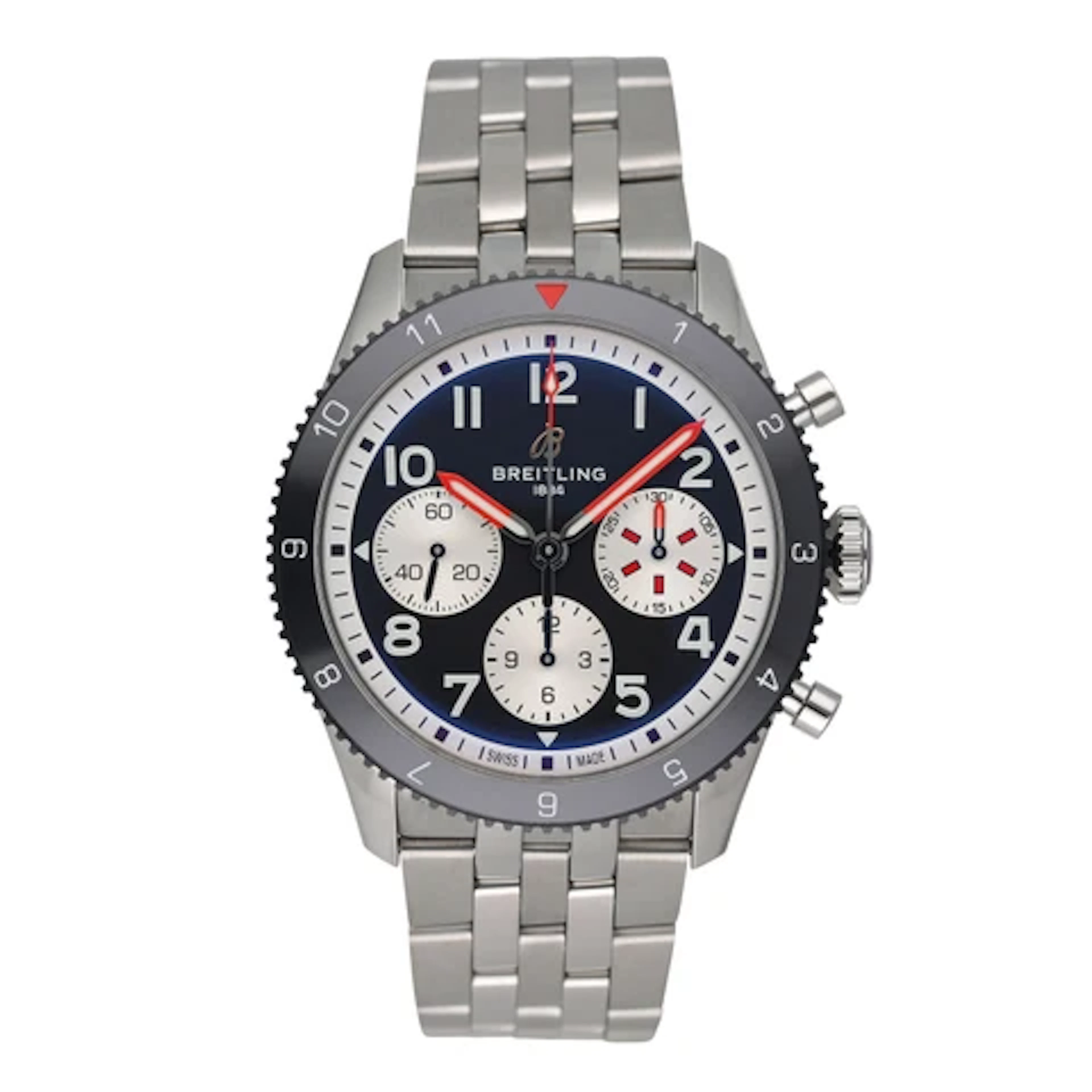 Breitling Classic AVI Chronograph 42 Mosquito Y23380 Black Dial Steel