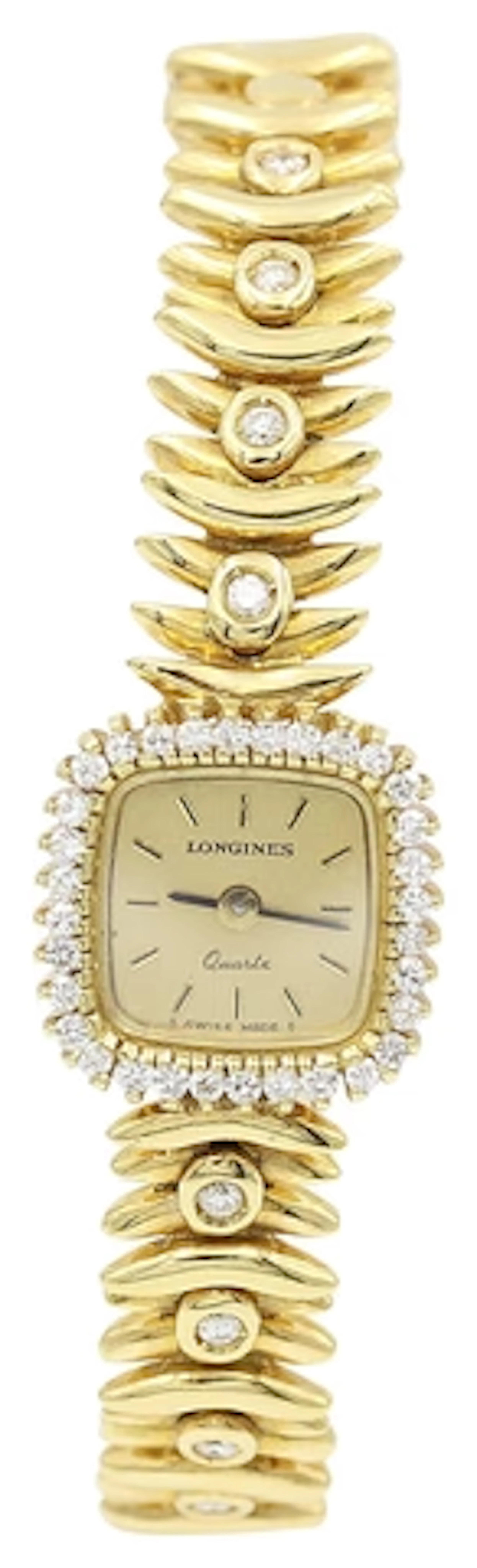 Ladies Vintage Longines 18k Yellow Gold and Diamonds