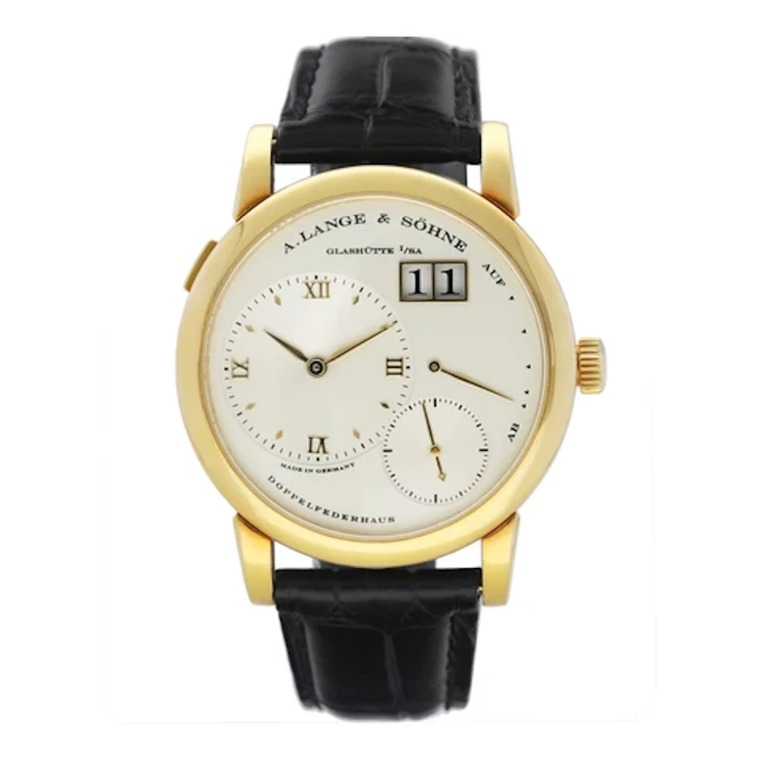 A. Lange & Sohne Lange 1 101.021 Silver Dial 18K Yellow Gold Mens Watch