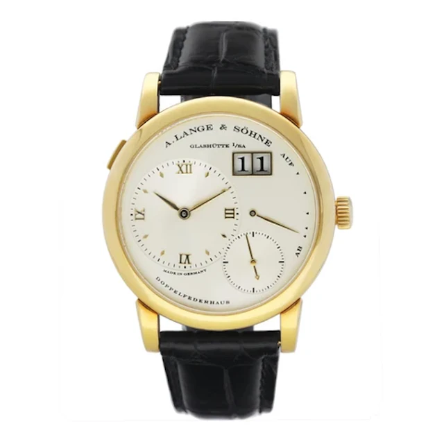 A. Lange & Sohne Lange 1 101.021 Silver Dial 18K Yellow Gold Mens Watch