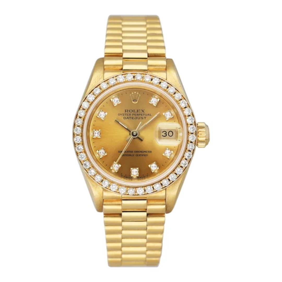 Rolex Datejust 69138 Diamond Dial & Bezel Ladies Watch Box Papers